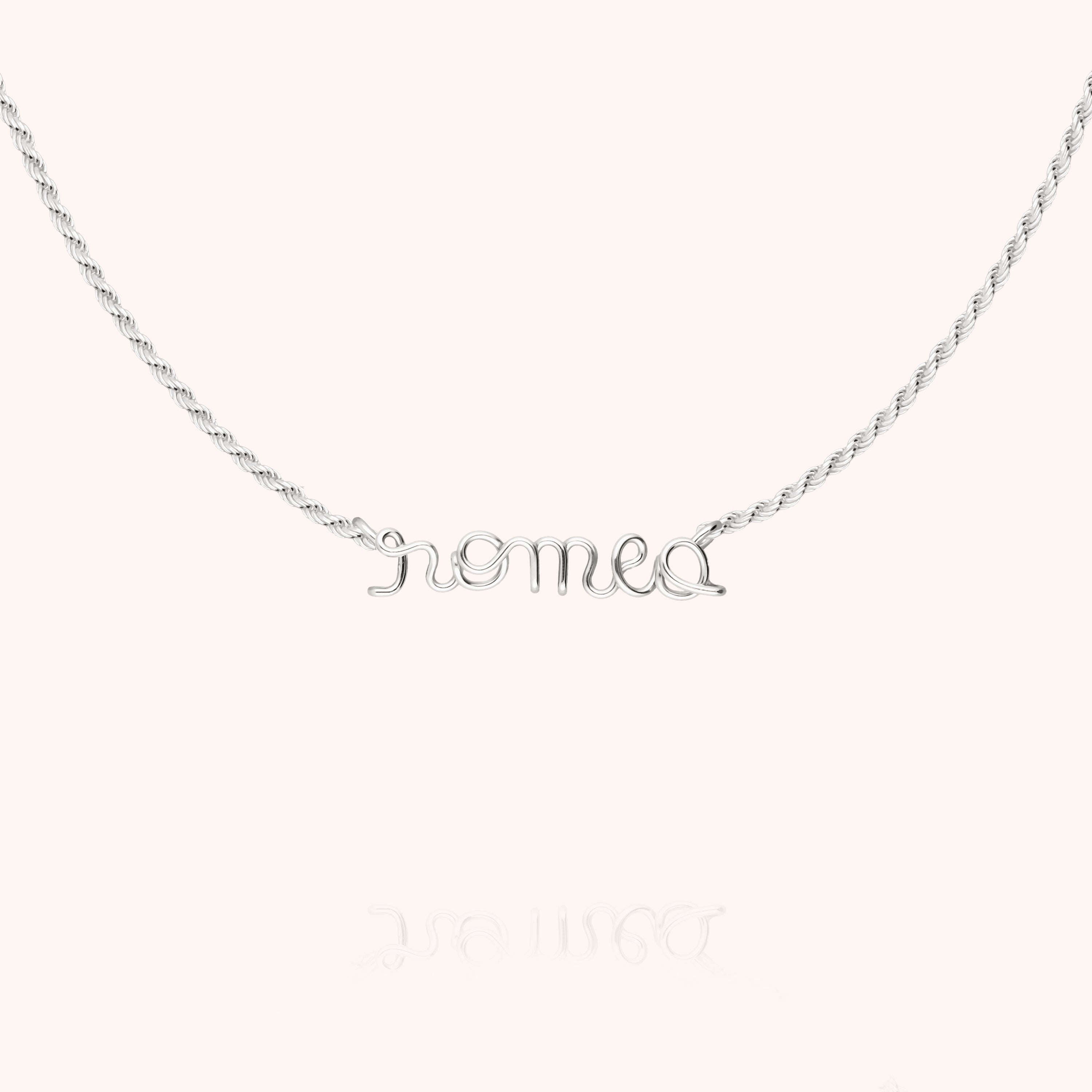 Richelieu rope chain personalised name Necklace silver handcrafted Atelier Paulin Australia