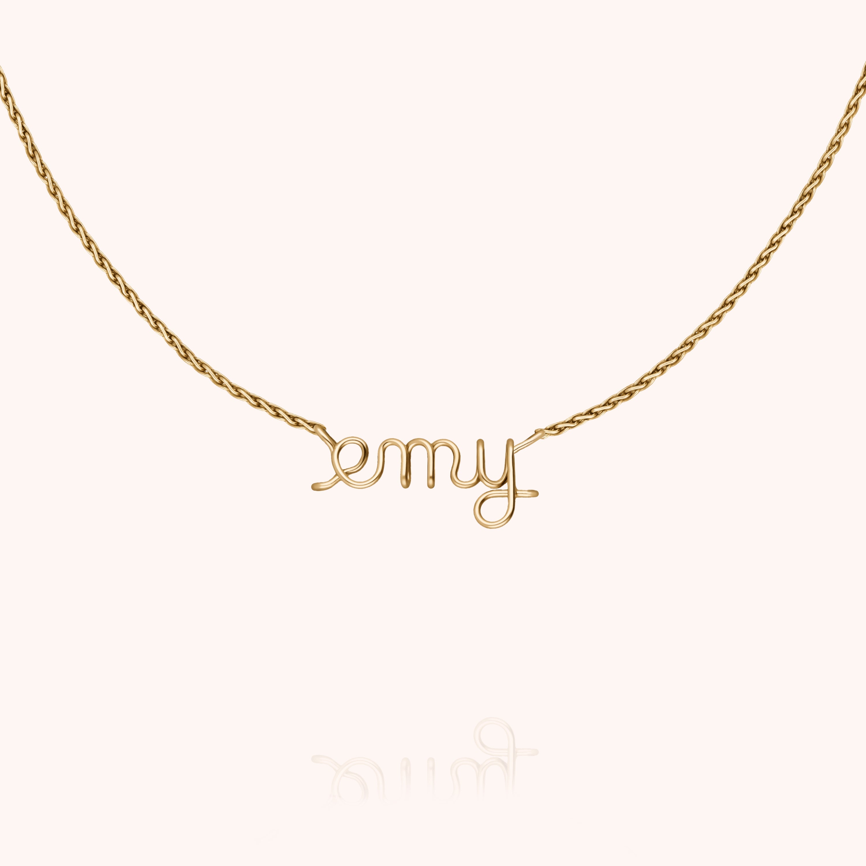 Richelieu rope chain Necklace with name personalisation 14k yellow gold-filled handcrafted Atelier Paulin Australia