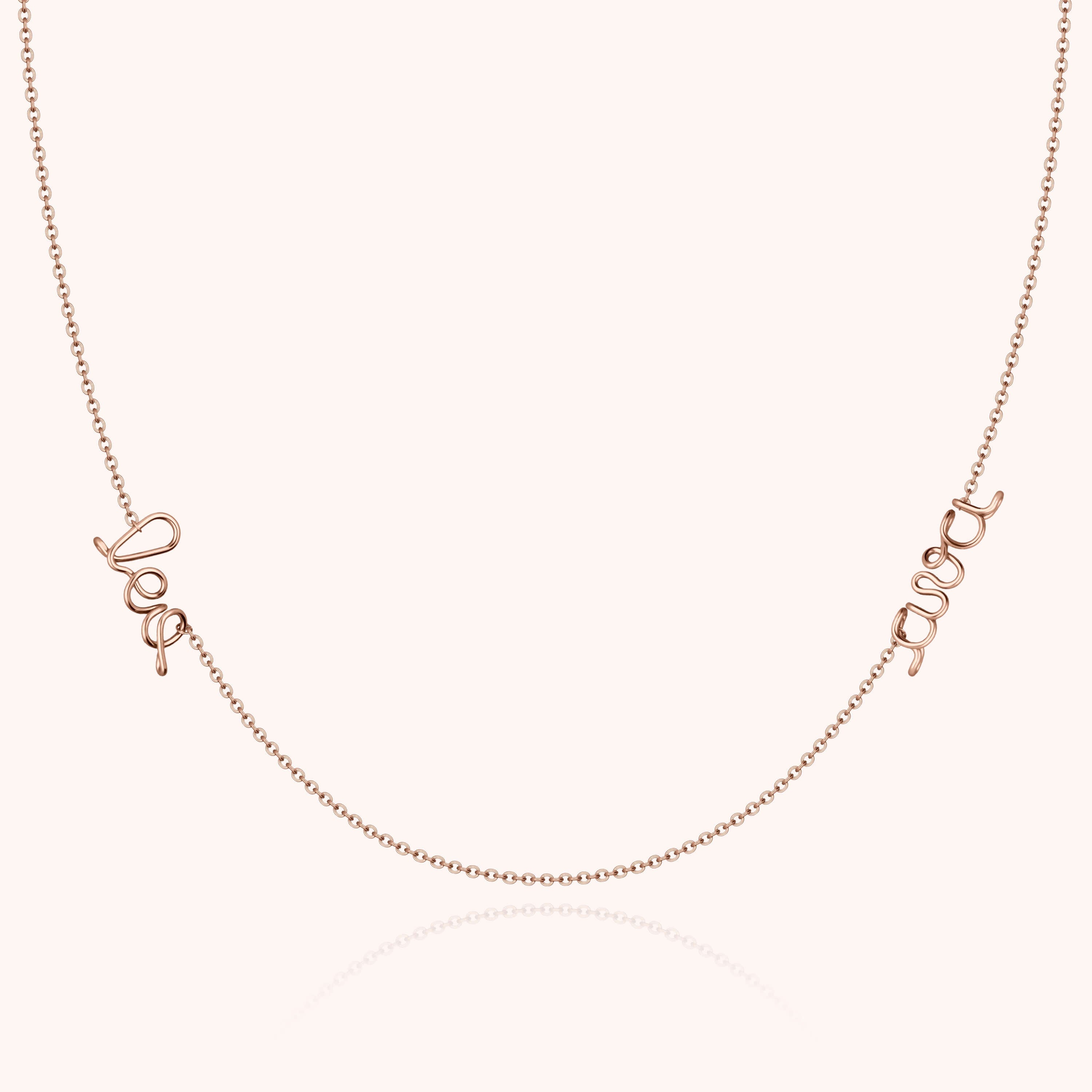 Richelieu Duo Personalised name Necklace 14K rose gold-filled handcrafted Atelier Paulin Australia