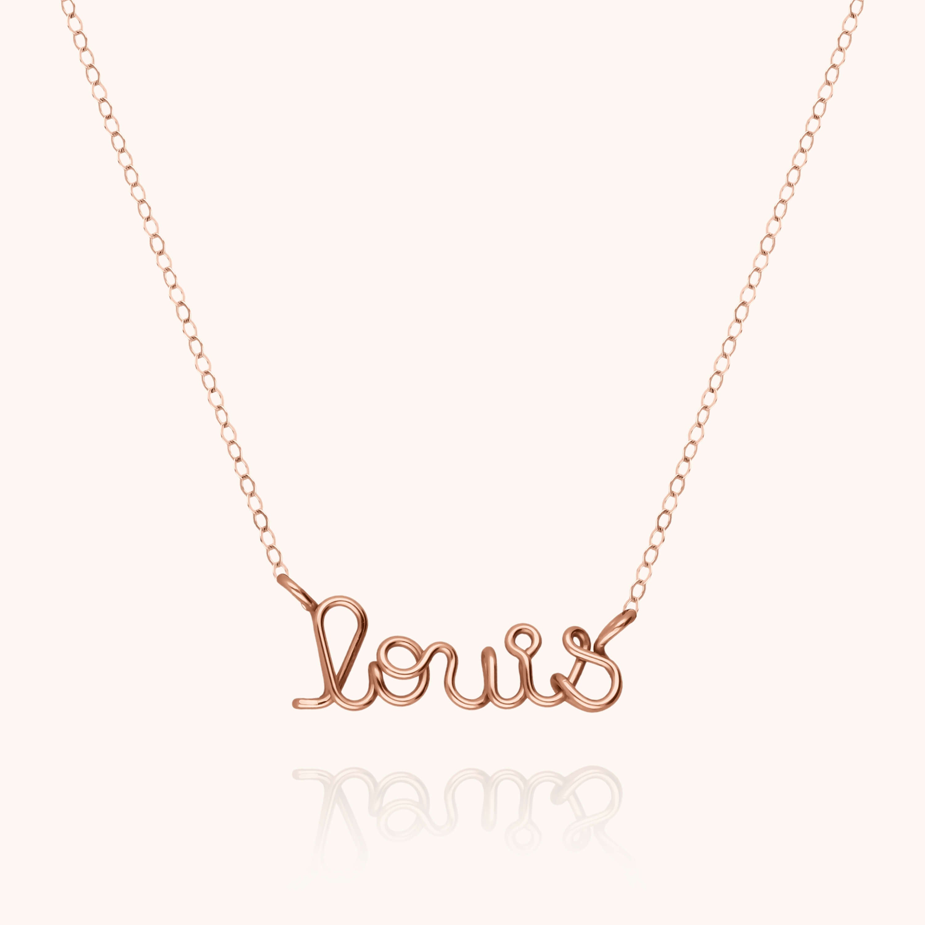 Richelieu chain necklace name personalisation 14K rose gold-filled handmade Atelier Paulin Australia