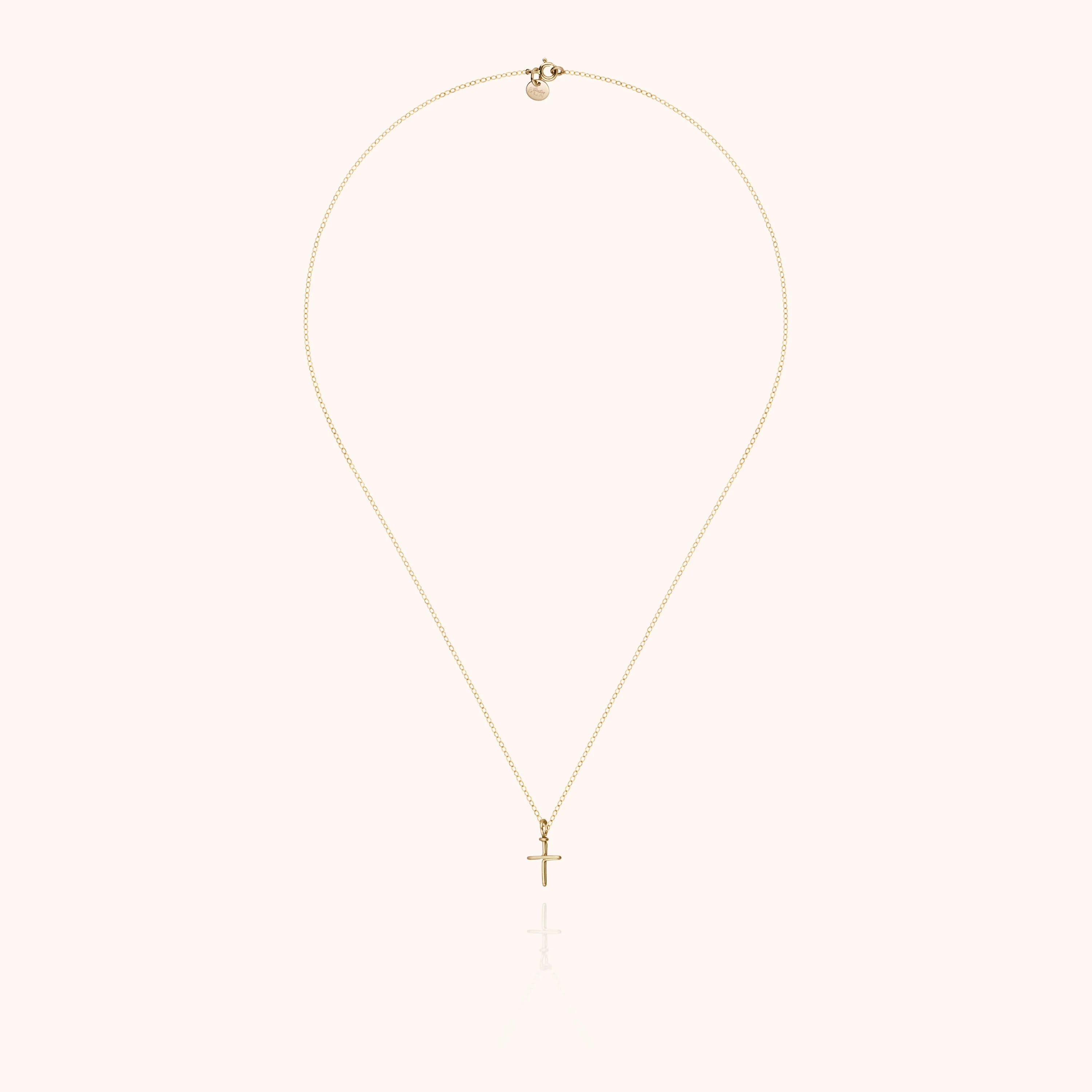 Symbolic Cross Necklace - 14k yellow gold-filled