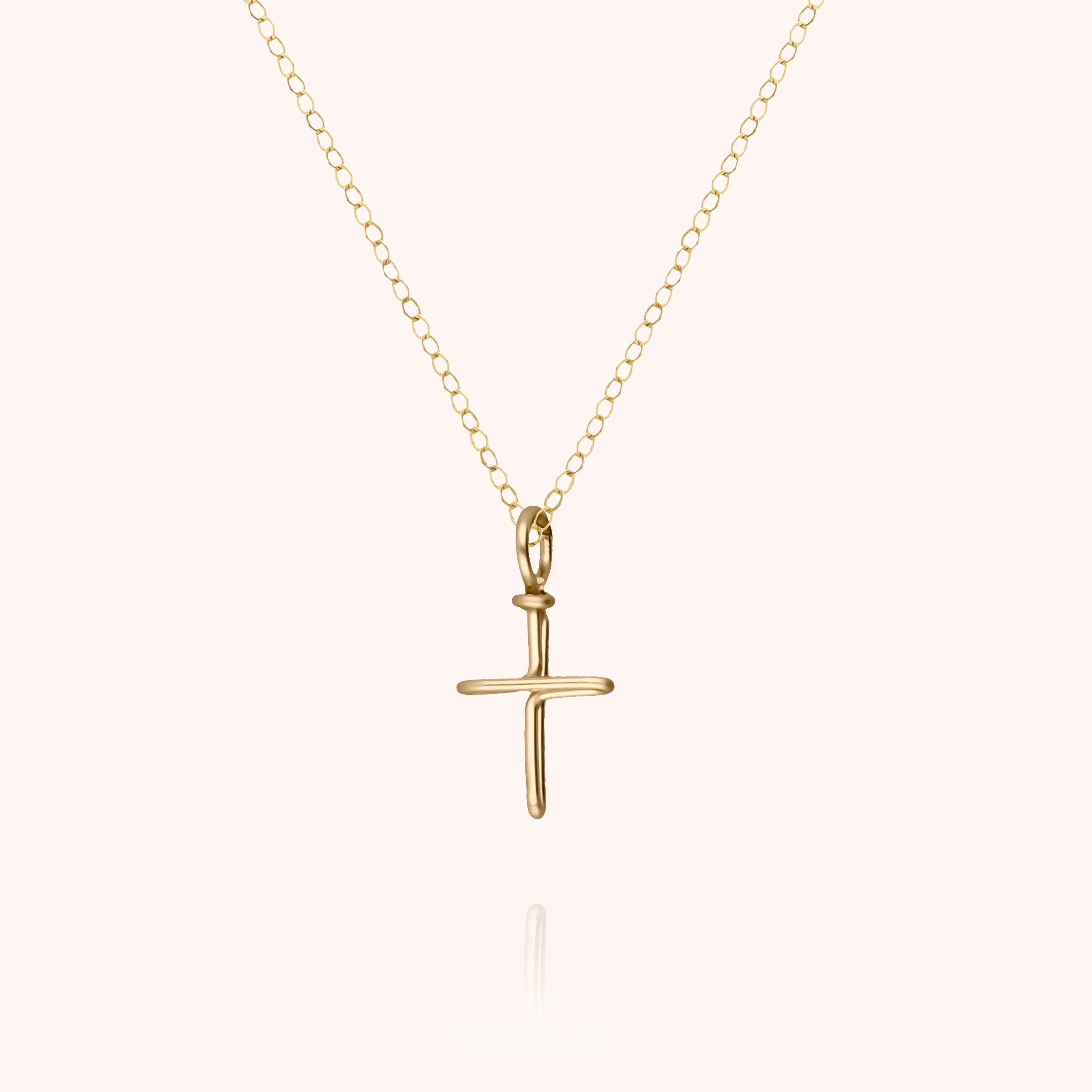 Symbolic Cross Necklace - 14k yellow gold-filled