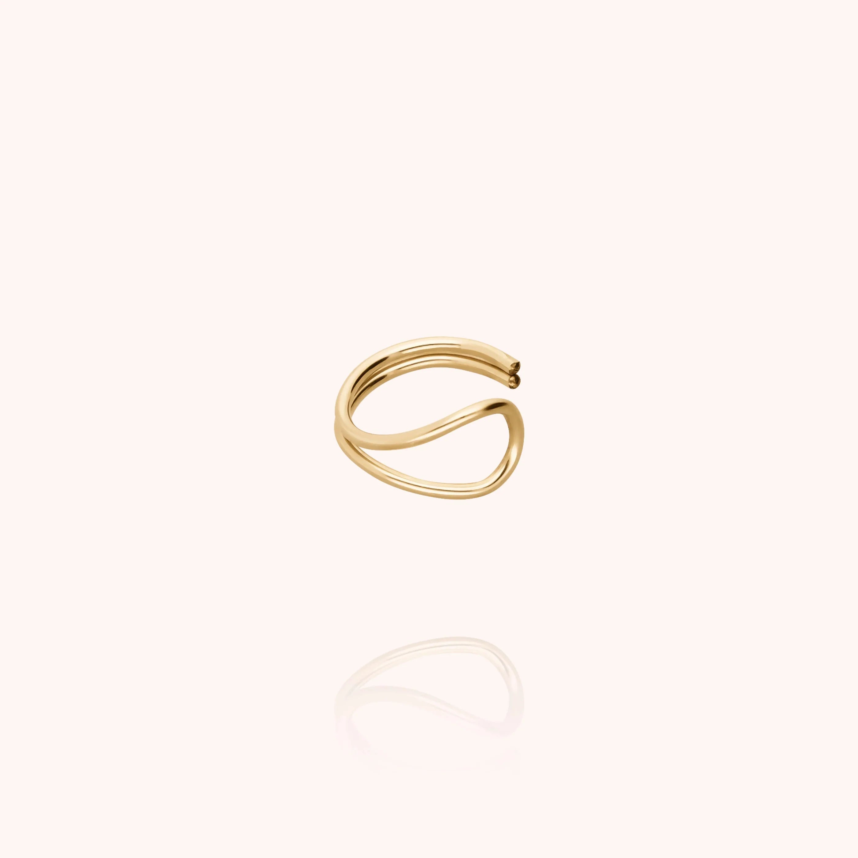 Outline ear cuff letter e 14k gold filled handmade Atelier Paulin Australia