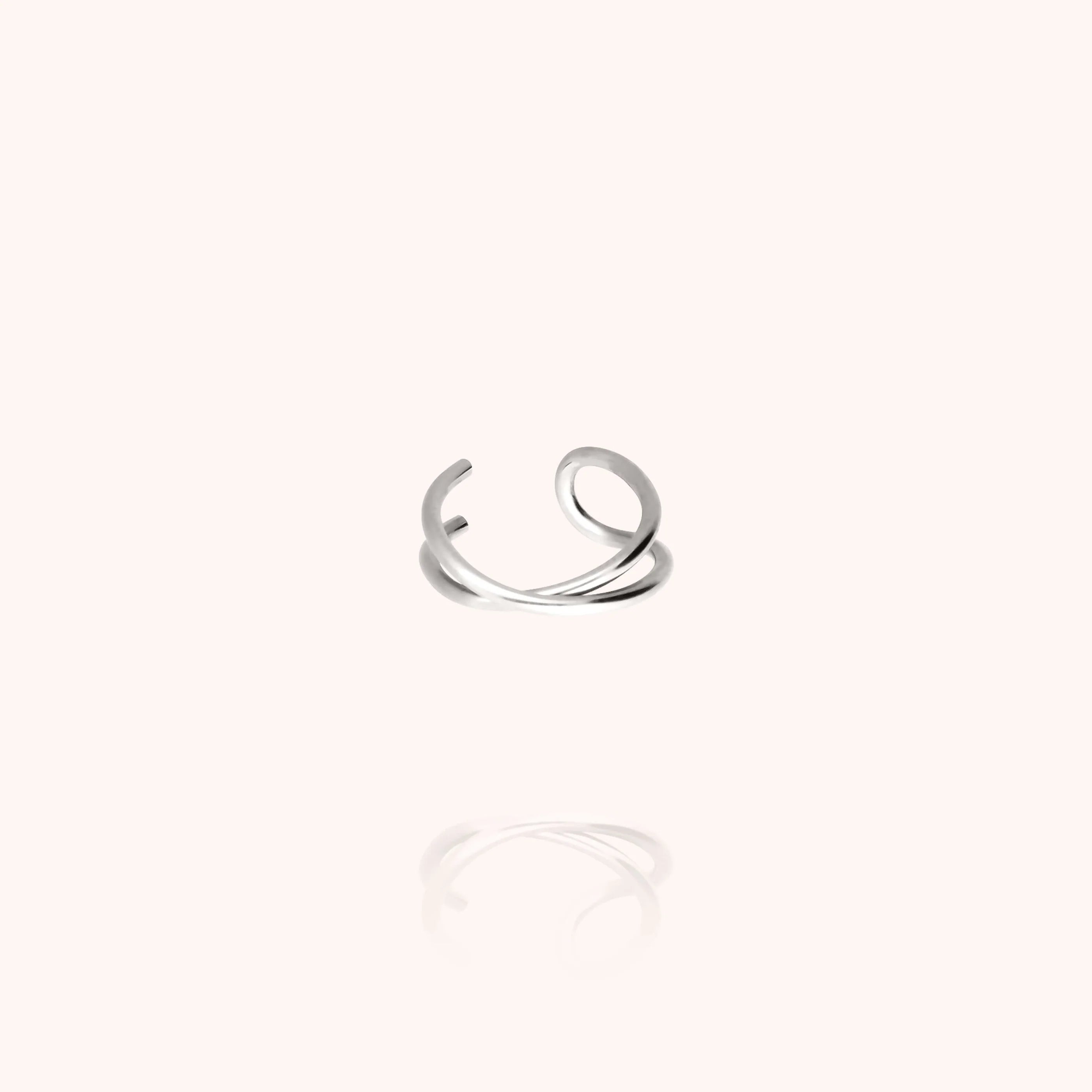 Outline ear cuff letter l silver handcrafted Atelier Paulin Australia