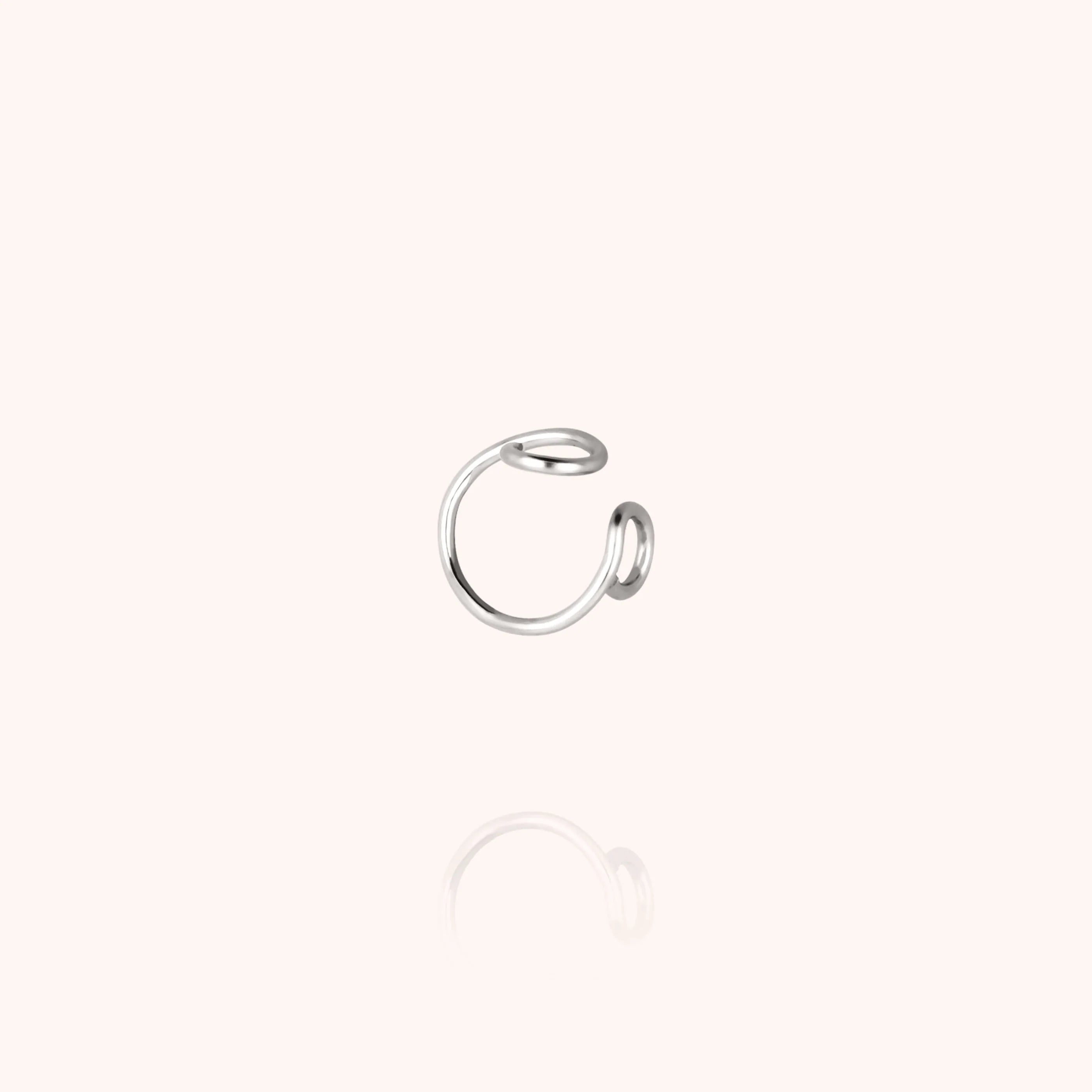 Outline ear cuff letter o silver handcrafted Atelier Paulin Australia