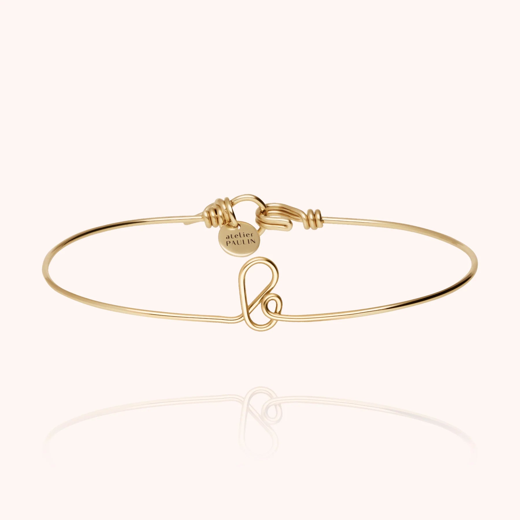 personalised jewellery initial bangle letter b 14k yellow gold-filled handcrafted Atelier Paulin Australia