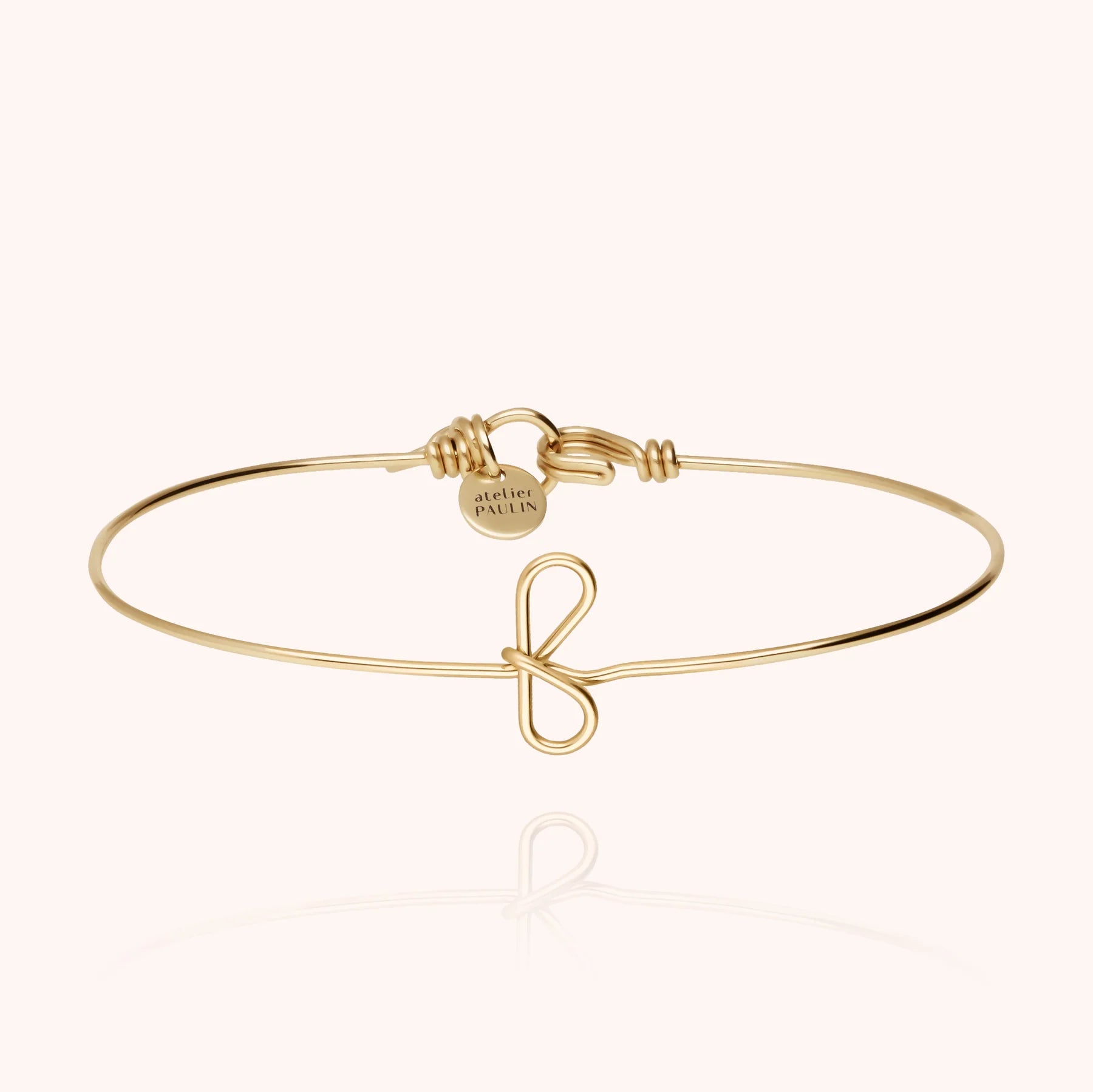 personalised jewellery initial bangle letter f 14k yellow gold-filled handcrafted Atelier Paulin Australia