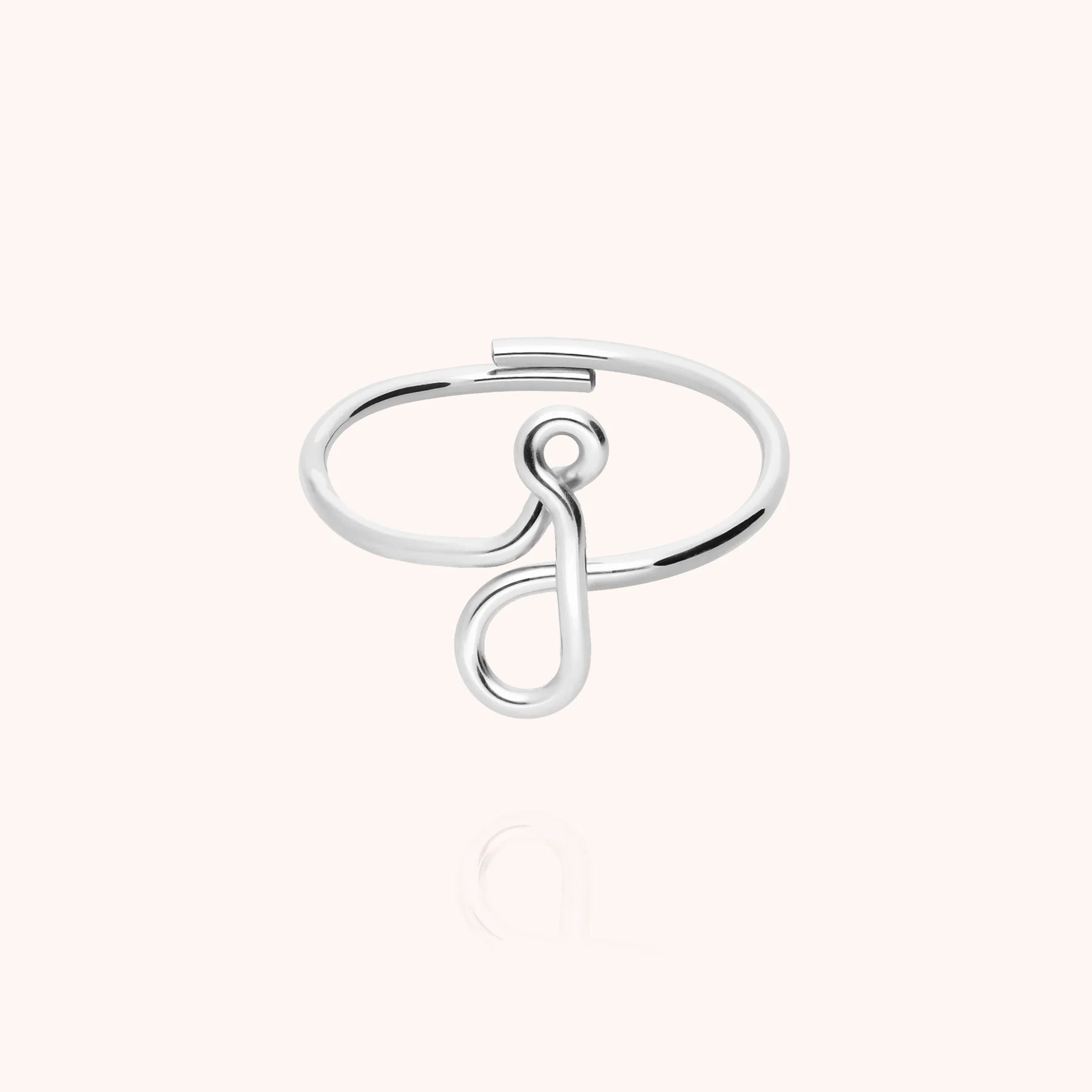 Initials ring with letter j personalisation silver handmade Atelier Paulin Australia --letter_j
