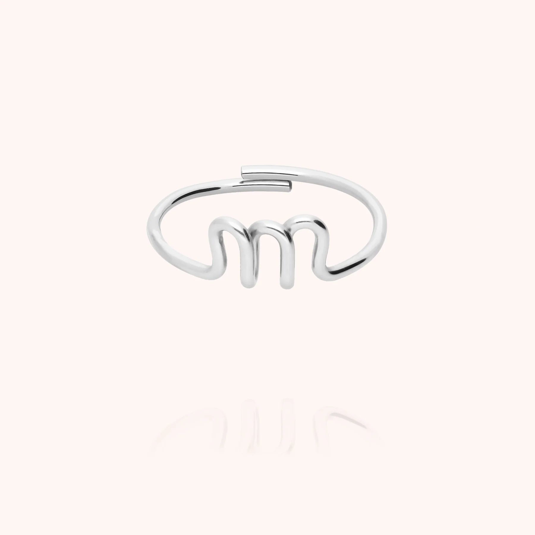 Initials ring with letter m personalisation silver handmade Atelier Paulin Australia --letter_m