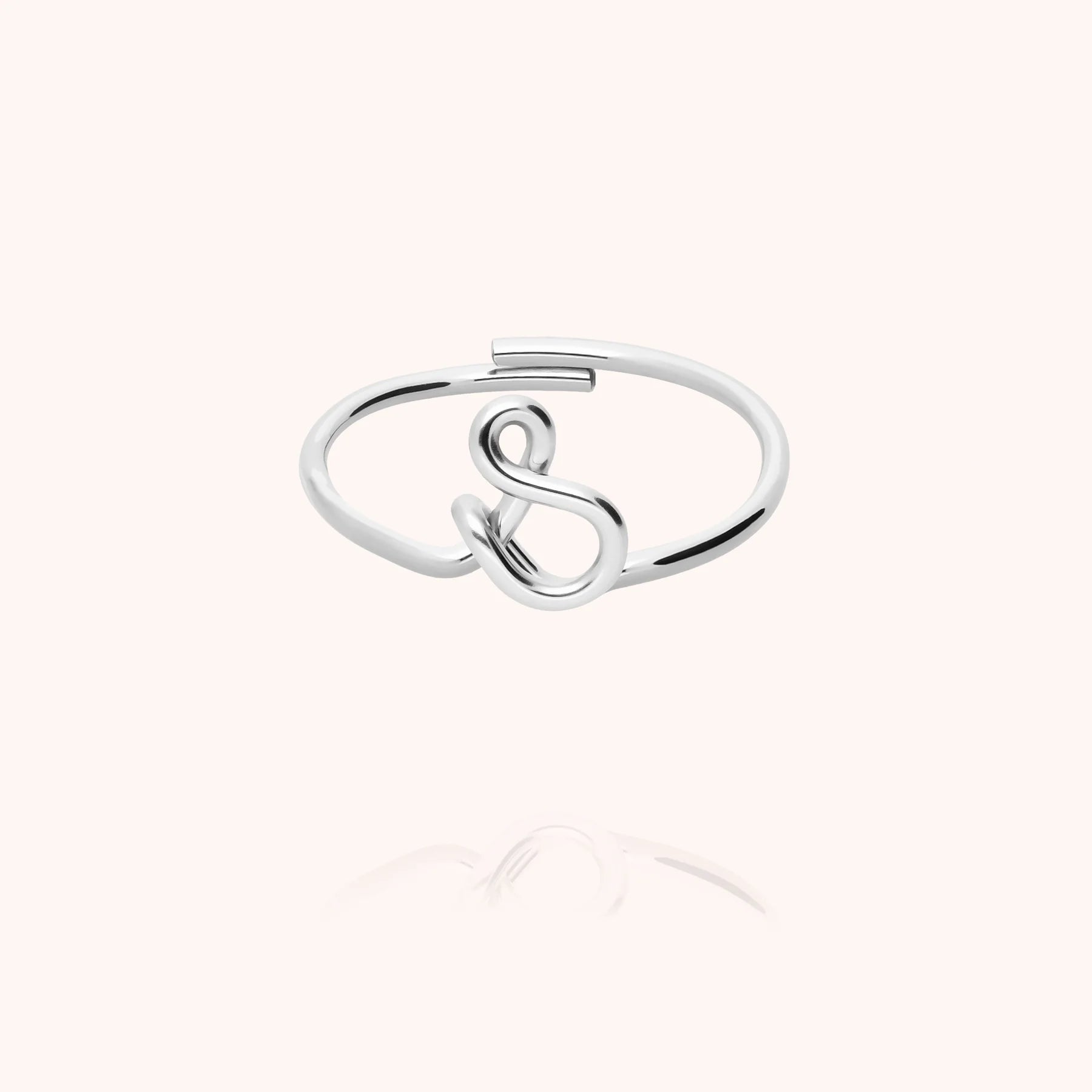 Initials ring with letter s personalisation silver handmade Atelier Paulin Australia --letter_s
