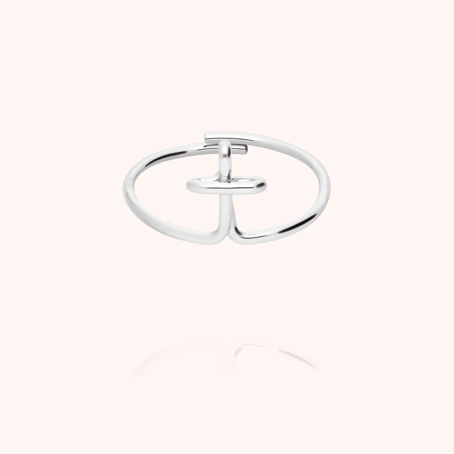 Initials ring with letter t personalisation silver handmade Atelier Paulin Australia --letter_t
