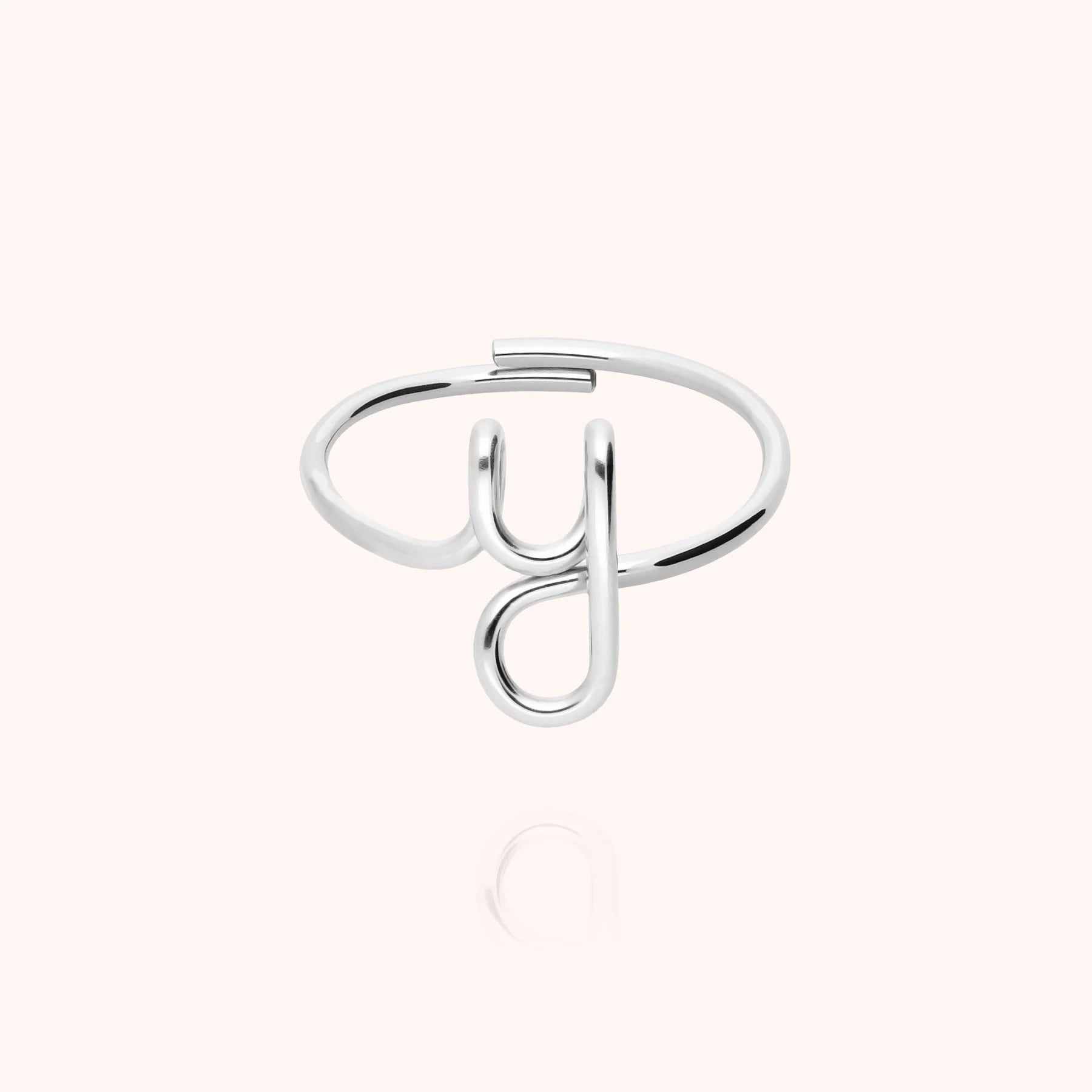Initials ring with letter y personalisation silver handmade Atelier Paulin Australia --letter_y