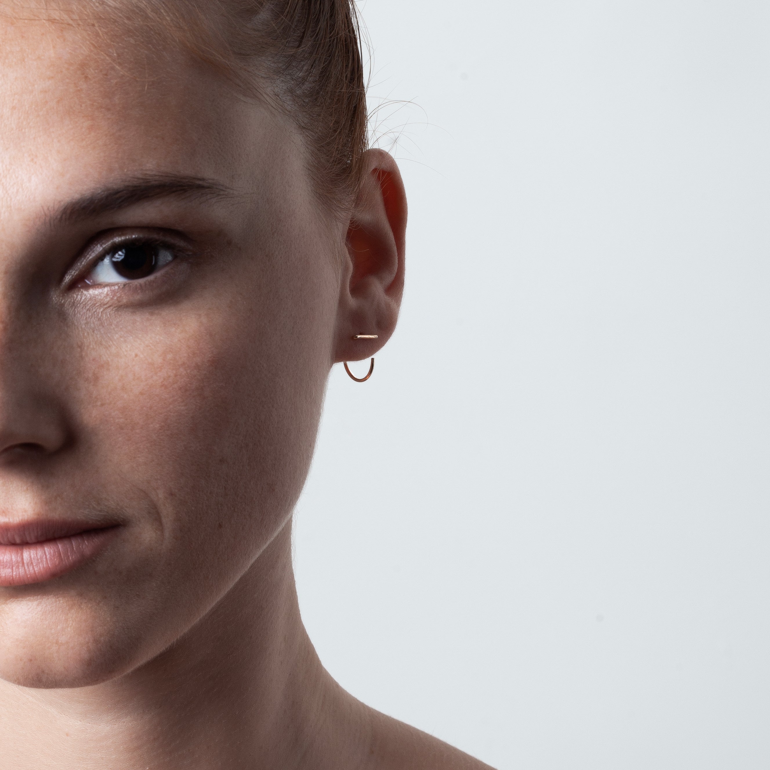 Mini hoop earrings Eos 14k yellow gold-filled wear two ways handcrafted Atelier Paulin Australia