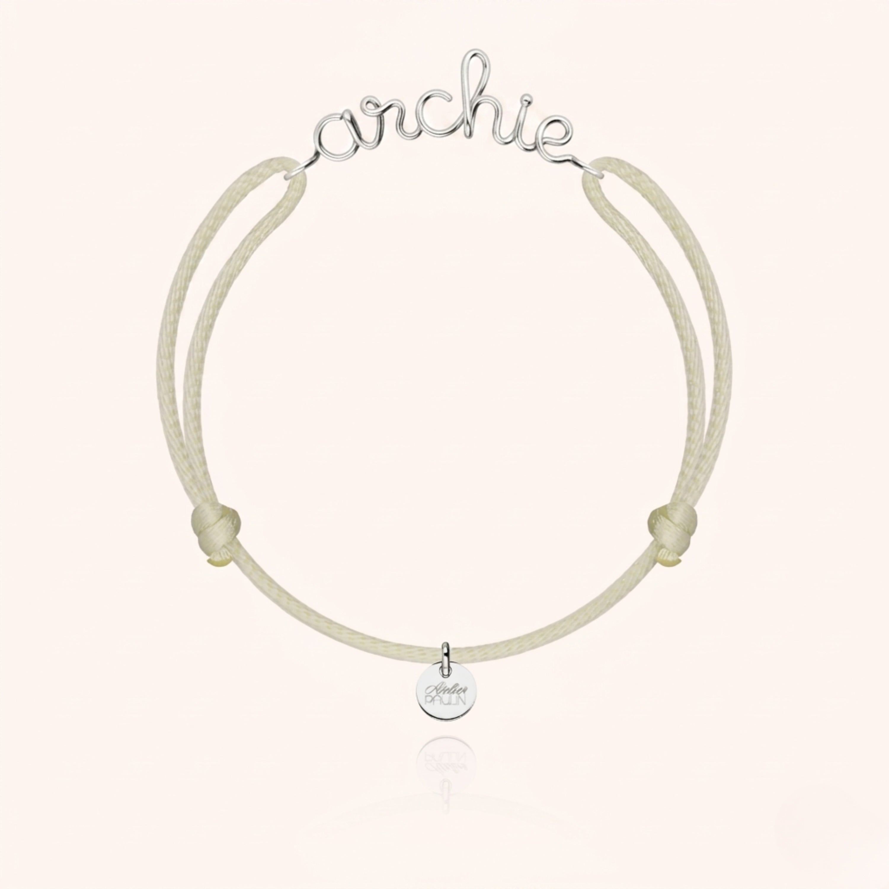 cord bracelet personalised name silver Atelier Paulin Australia --colour_nude