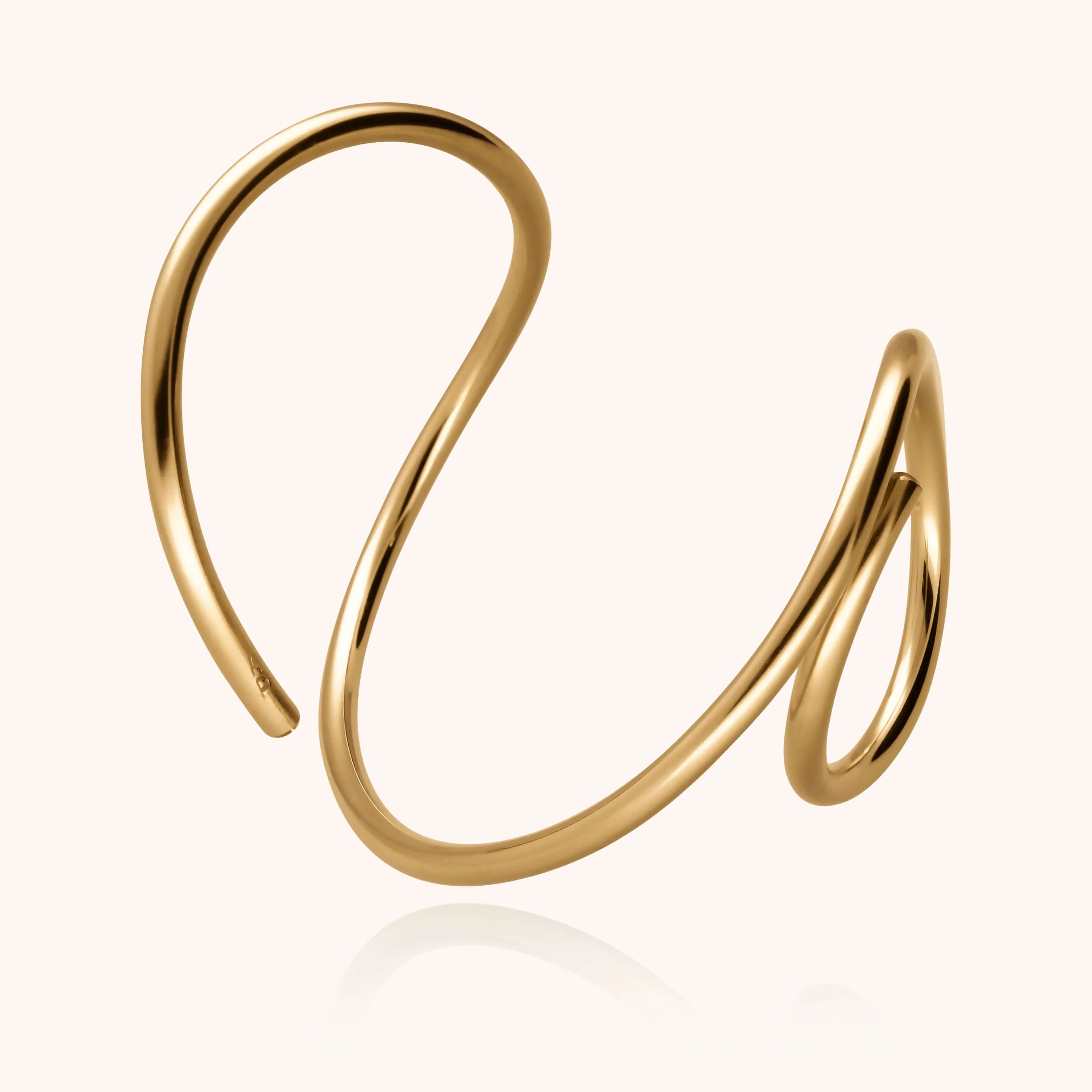Outline cuff bracelet letter o 14k yellow gold-filled handmade Atelier Paulin Australia