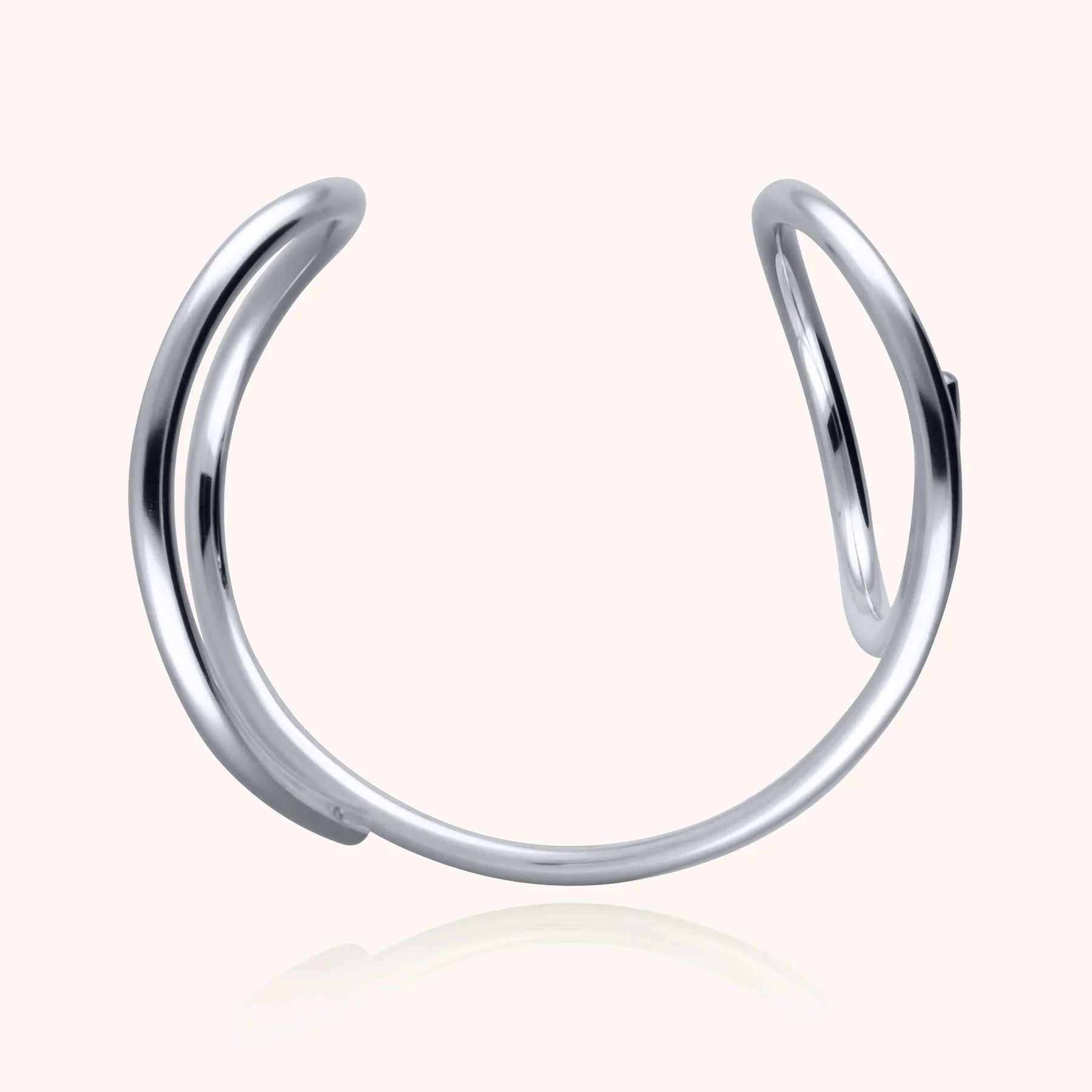 Outline cuff bracelet letter o sterling silver side view handmade Atelier Paulin Australia