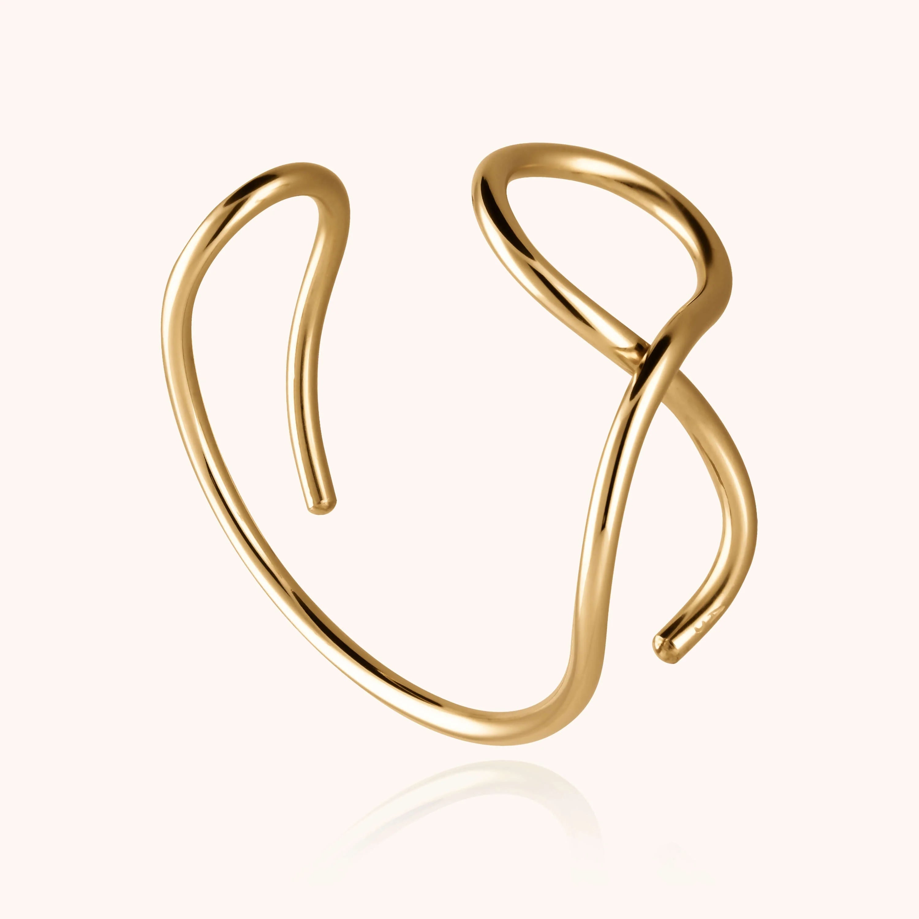 Outline cuff bracelet letter v 14k yellow gold-filled handmade Atelier Paulin Australia