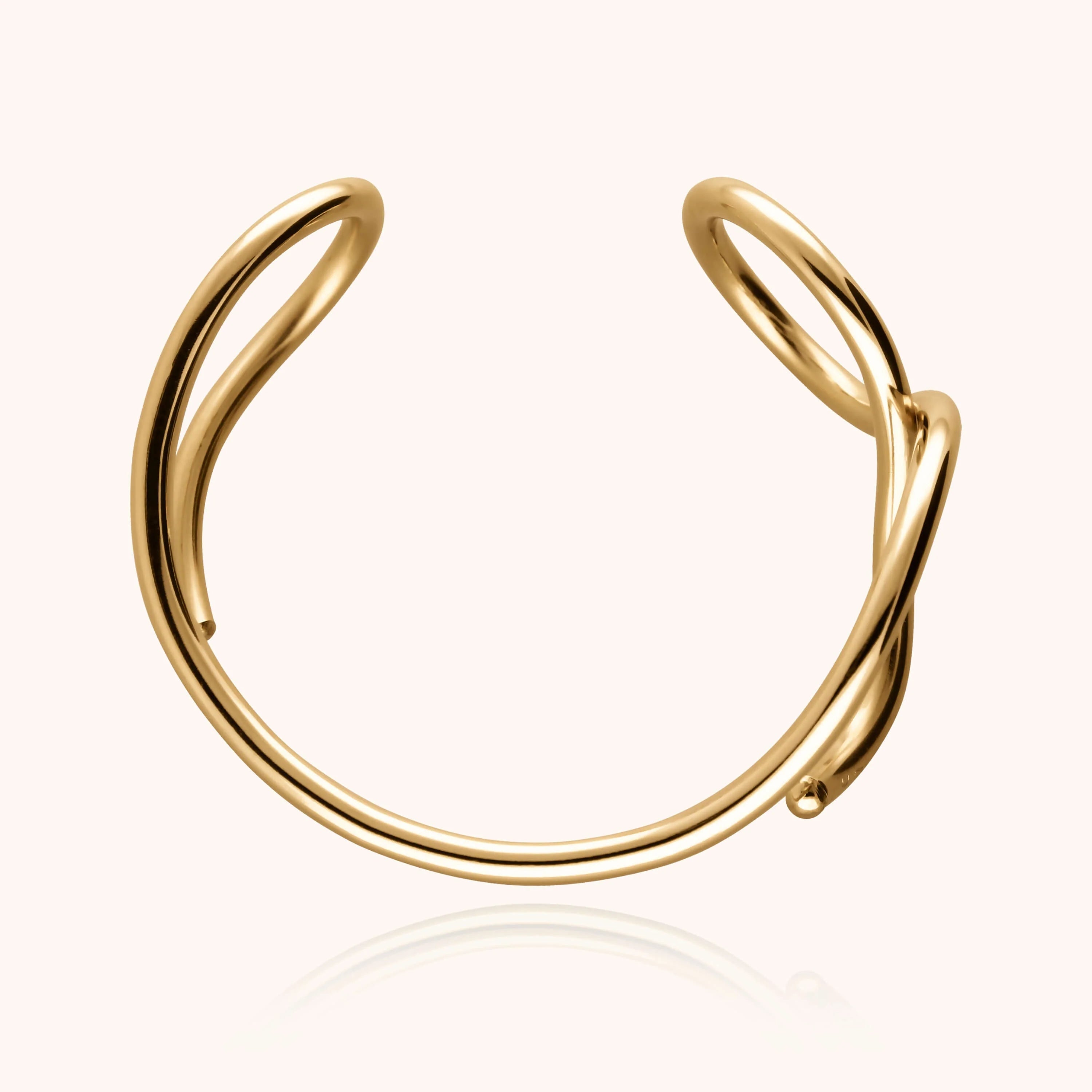 Outline cuff bracelet letter v 14k yellow gold-filled side view Atelier Paulin Australia