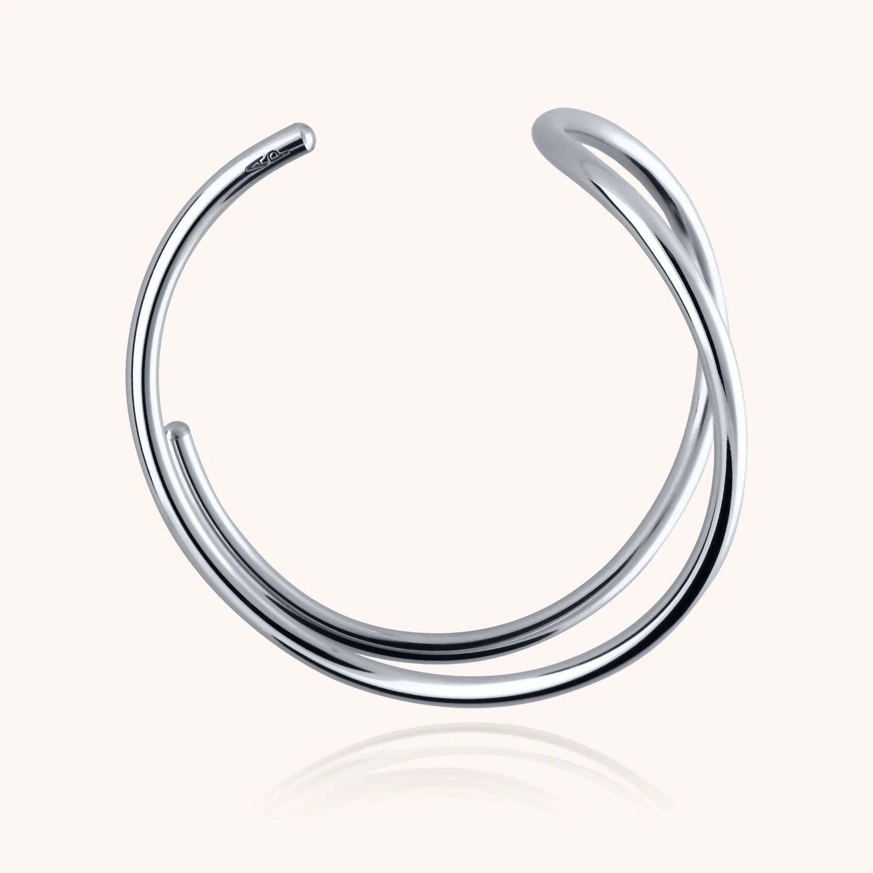 Outline Cuff Letter E - Silver