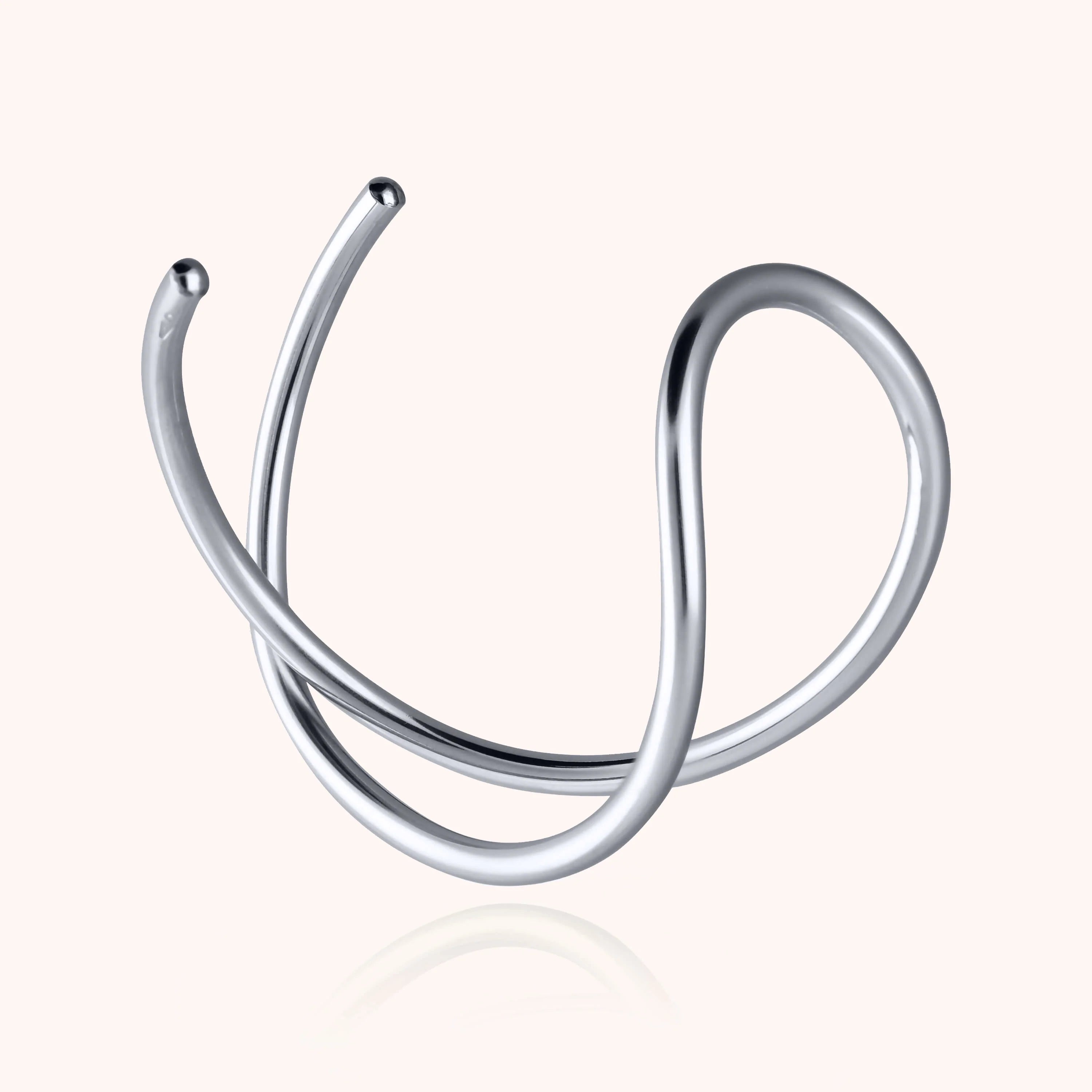 Outline cuff bracelet letter l sterling silver shadow play handmade Atelier Paulin Australia