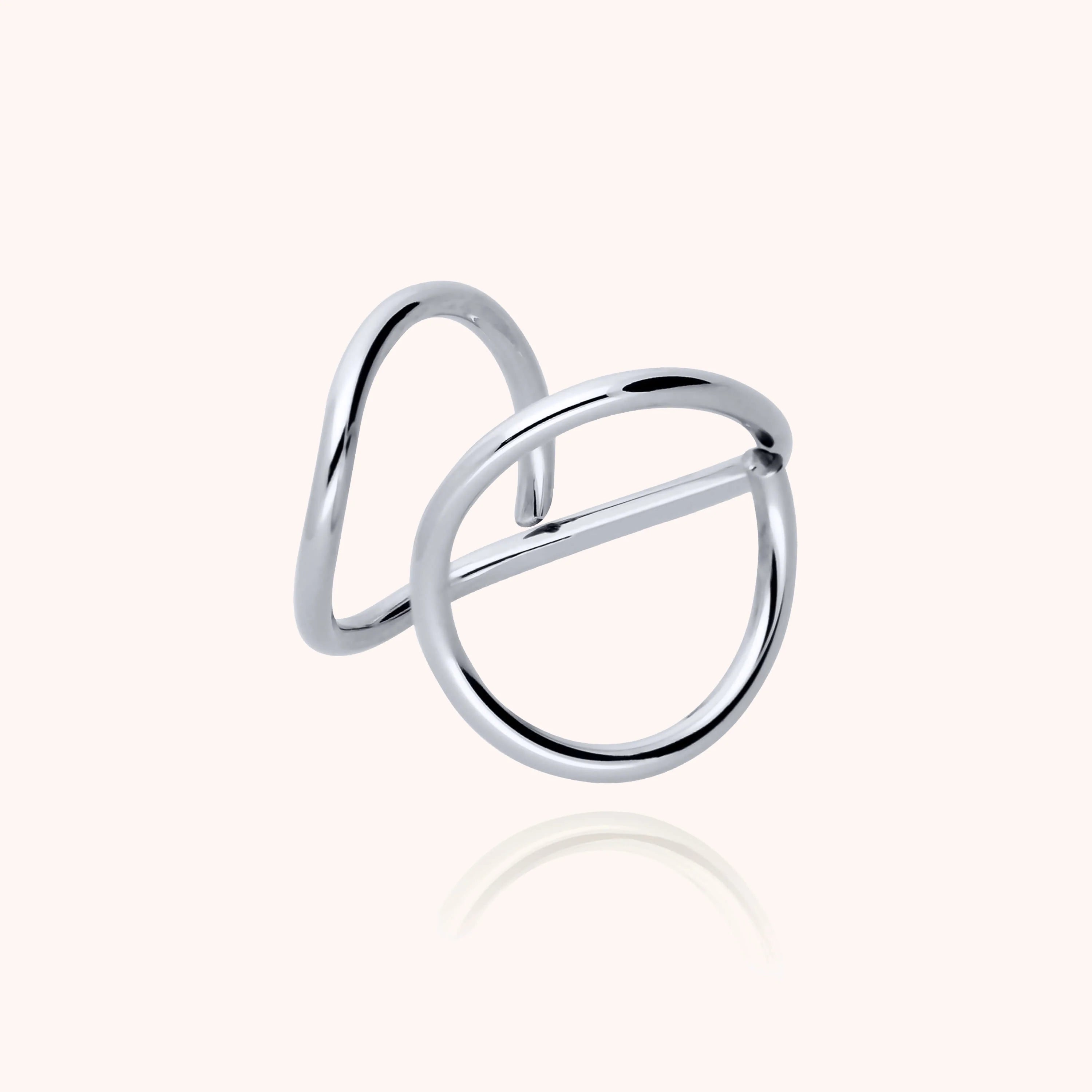 Outline ring letter o 925 sterling silver handmade Atelier Paulin Australia