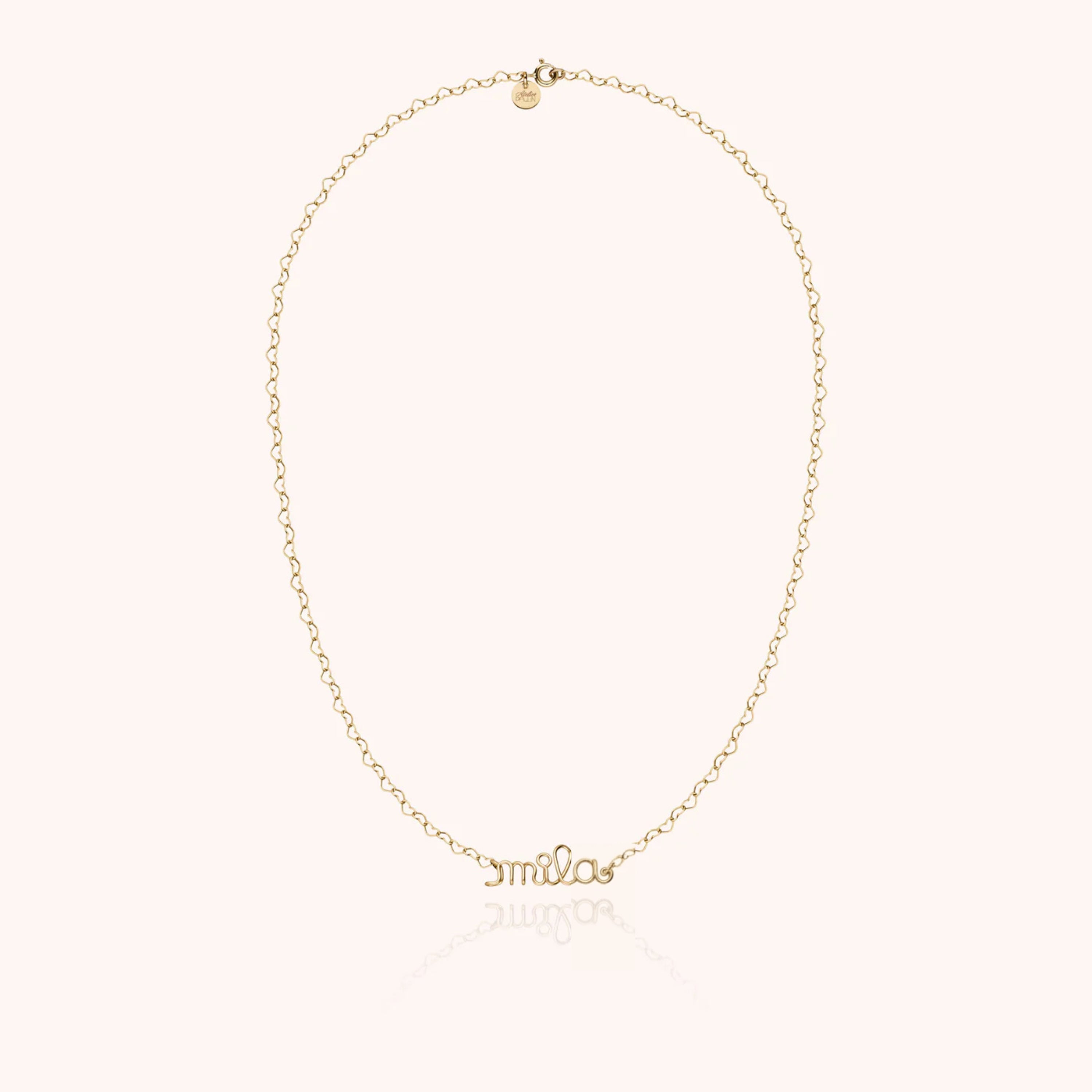 Richelieu Heart Chain Personalised Necklace - 14K yellow gold-filled