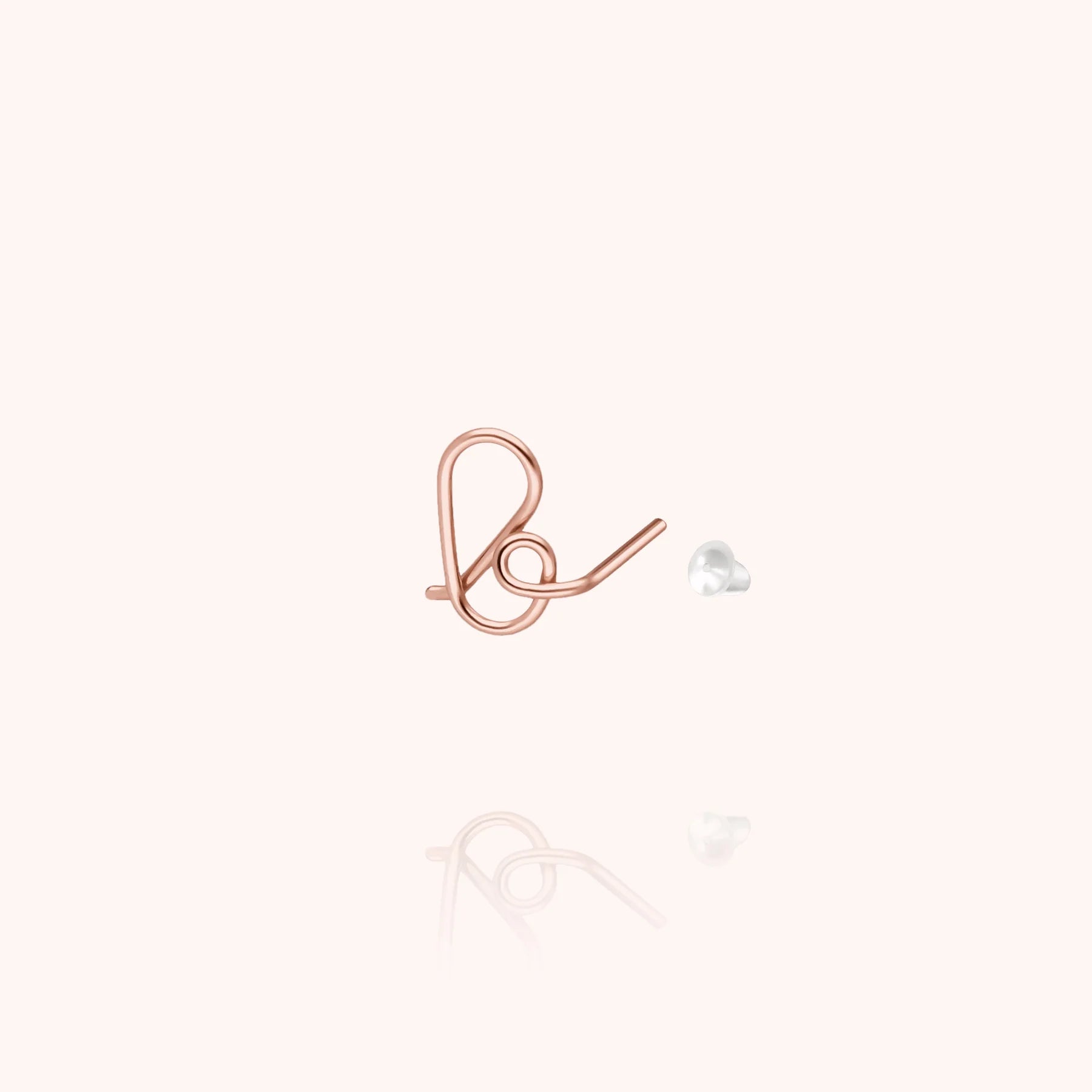 personalised jewellery initial stud earring letter b 14k rose gold-filled handcrafted Atelier Paulin Australia
