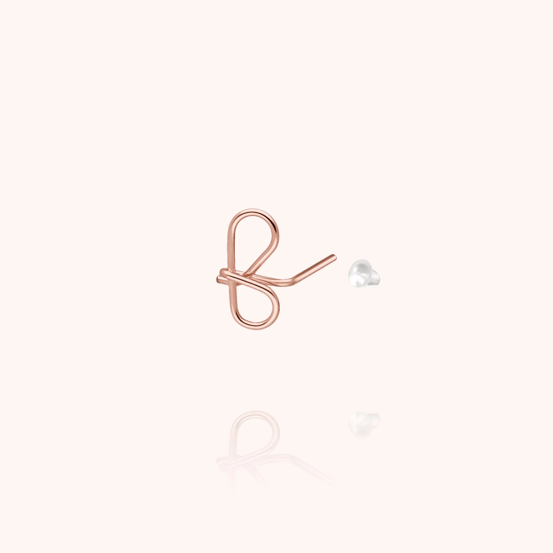 personalised jewellery initial stud earring letter f 14k rose gold-filled handcrafted Atelier Paulin Australia