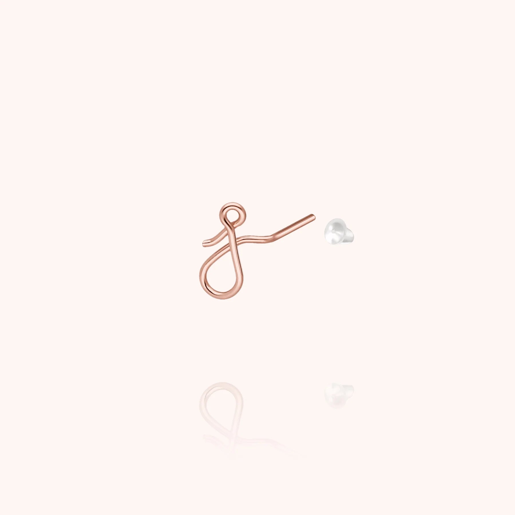 personalised jewellery initial stud earring letter j 14k rose gold-filled handcrafted Atelier Paulin Australia