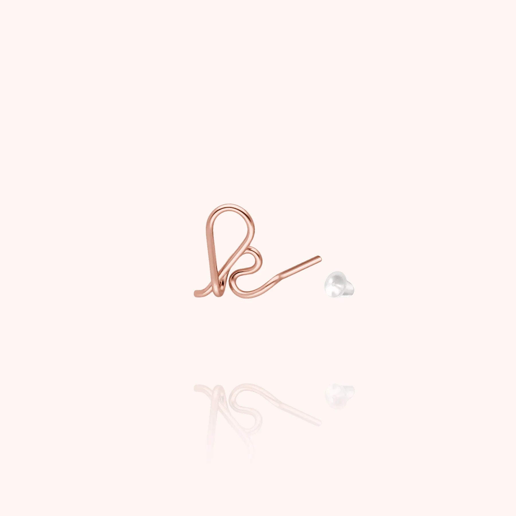 personalised jewellery initial stud earring letter k 14k rose gold-filled handcrafted Atelier Paulin Australia