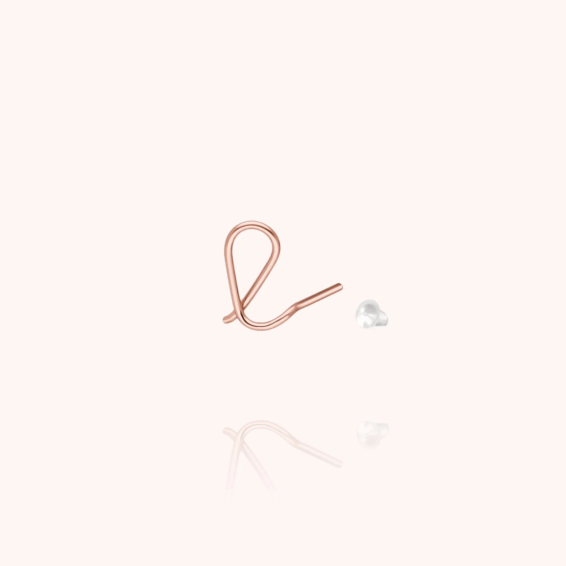 personalised jewellery initial stud earring letter l 14k rose gold-filled handcrafted Atelier Paulin Australia
