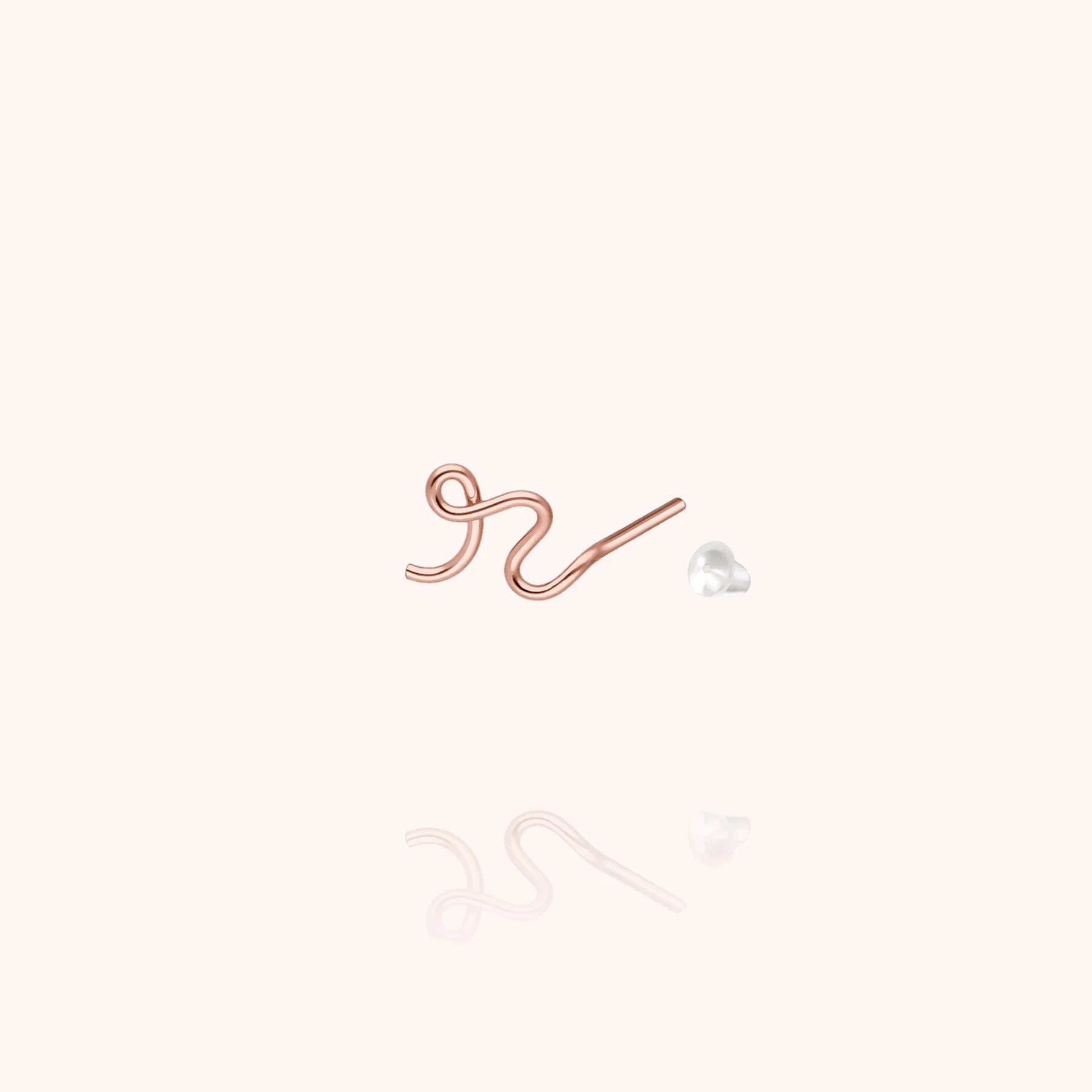 personalised jewellery initial stud earring letter r 14k rose gold-filled handcrafted Atelier Paulin Australia