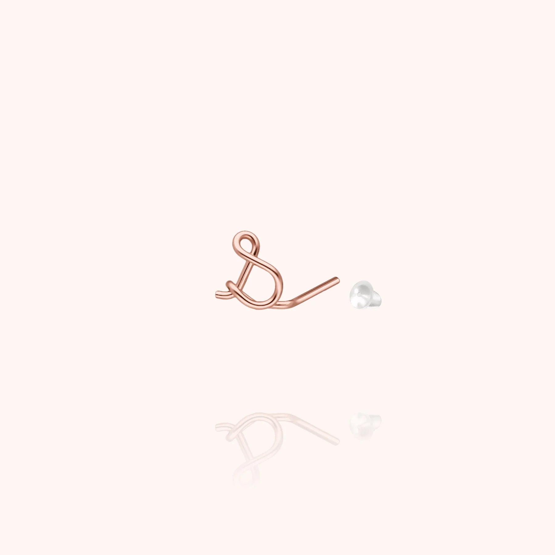 personalised jewellery initial stud earring letter s 14k rose gold-filled handcrafted Atelier Paulin Australia
