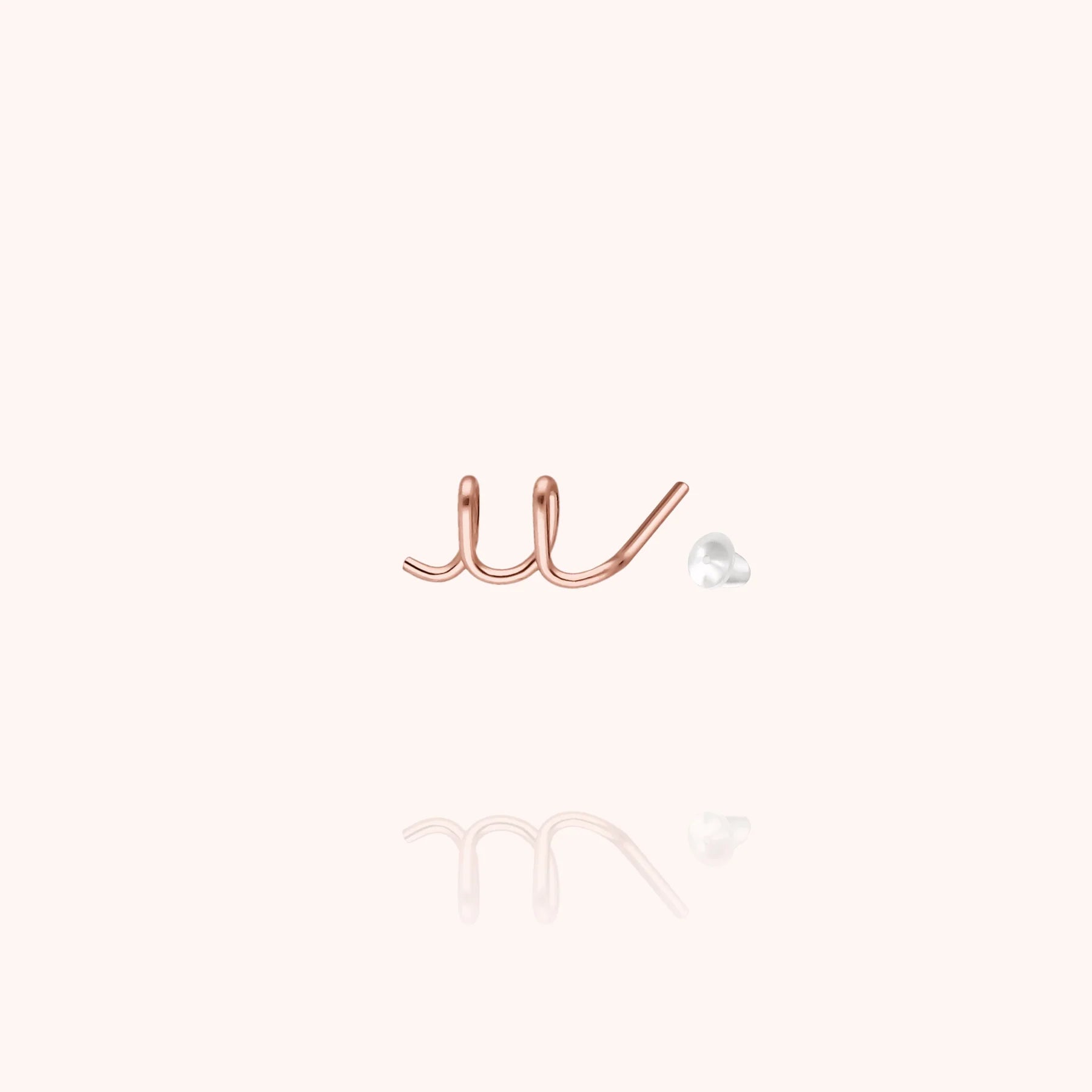 personalised jewellery initial stud earring letter u 14k rose gold-filled handcrafted Atelier Paulin Australia