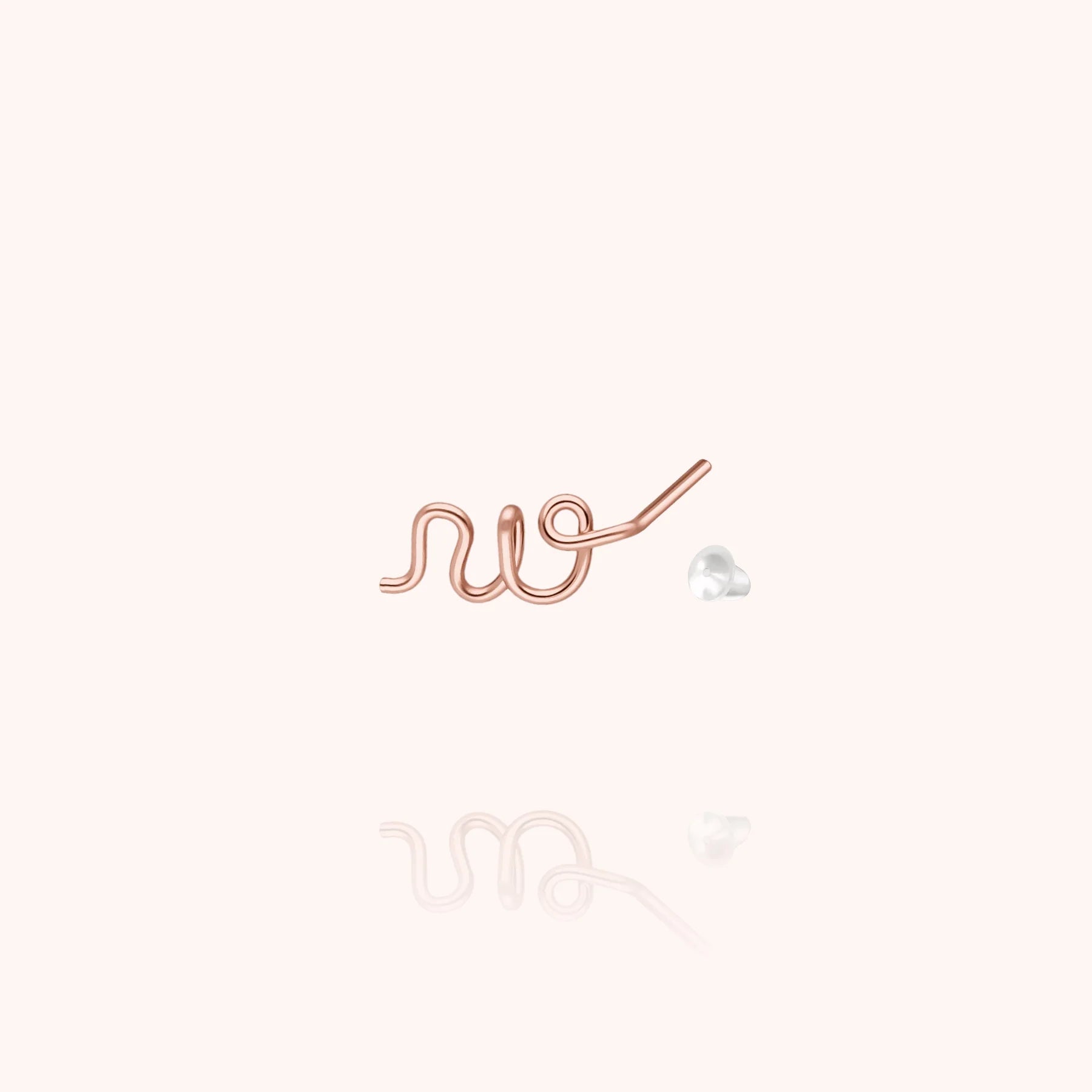 personalised jewellery initial stud earring letter w 14k rose gold-filled handcrafted Atelier Paulin Australia