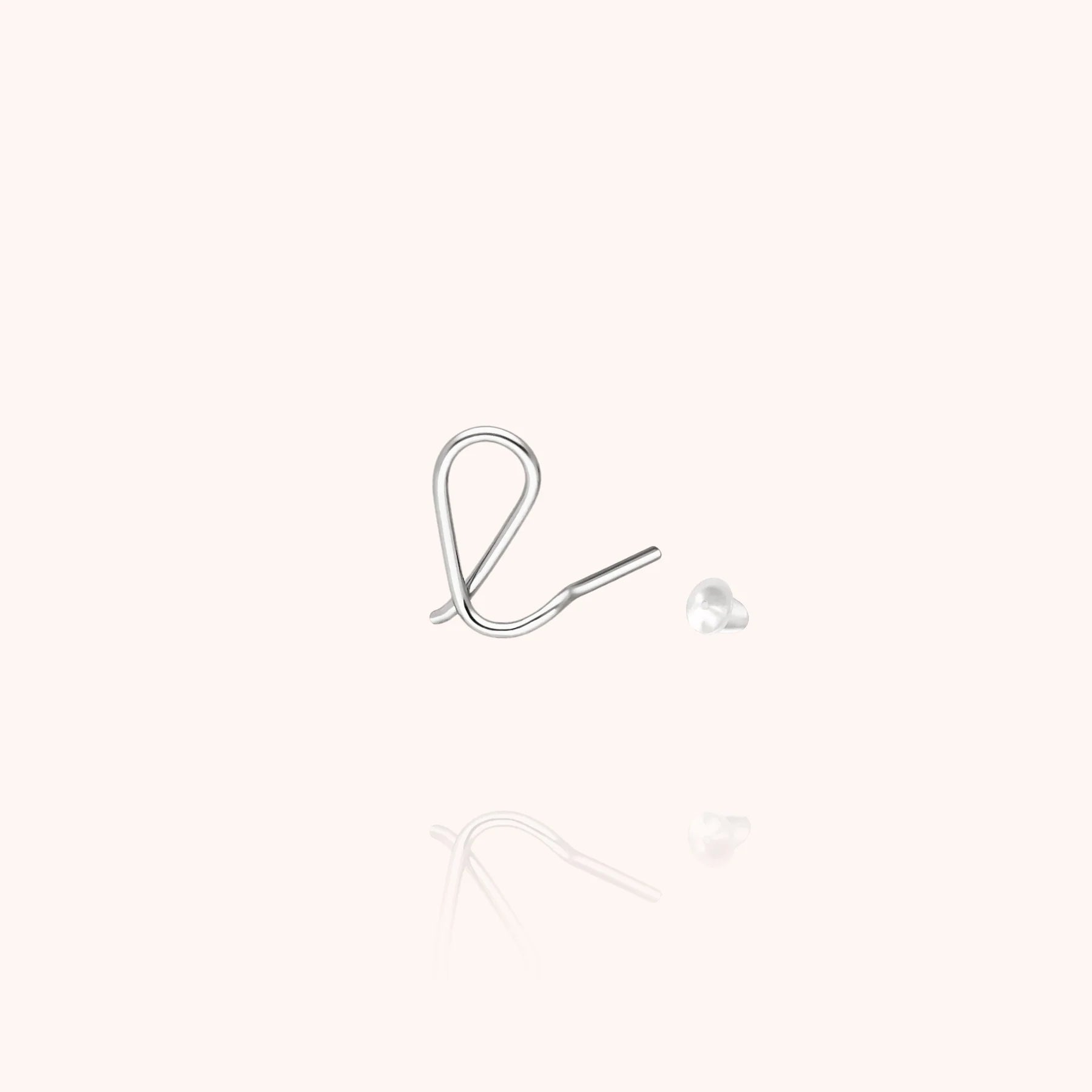 personalised initial stud earring letter l silver jewellery handcrafted Atelier Paulin Australia