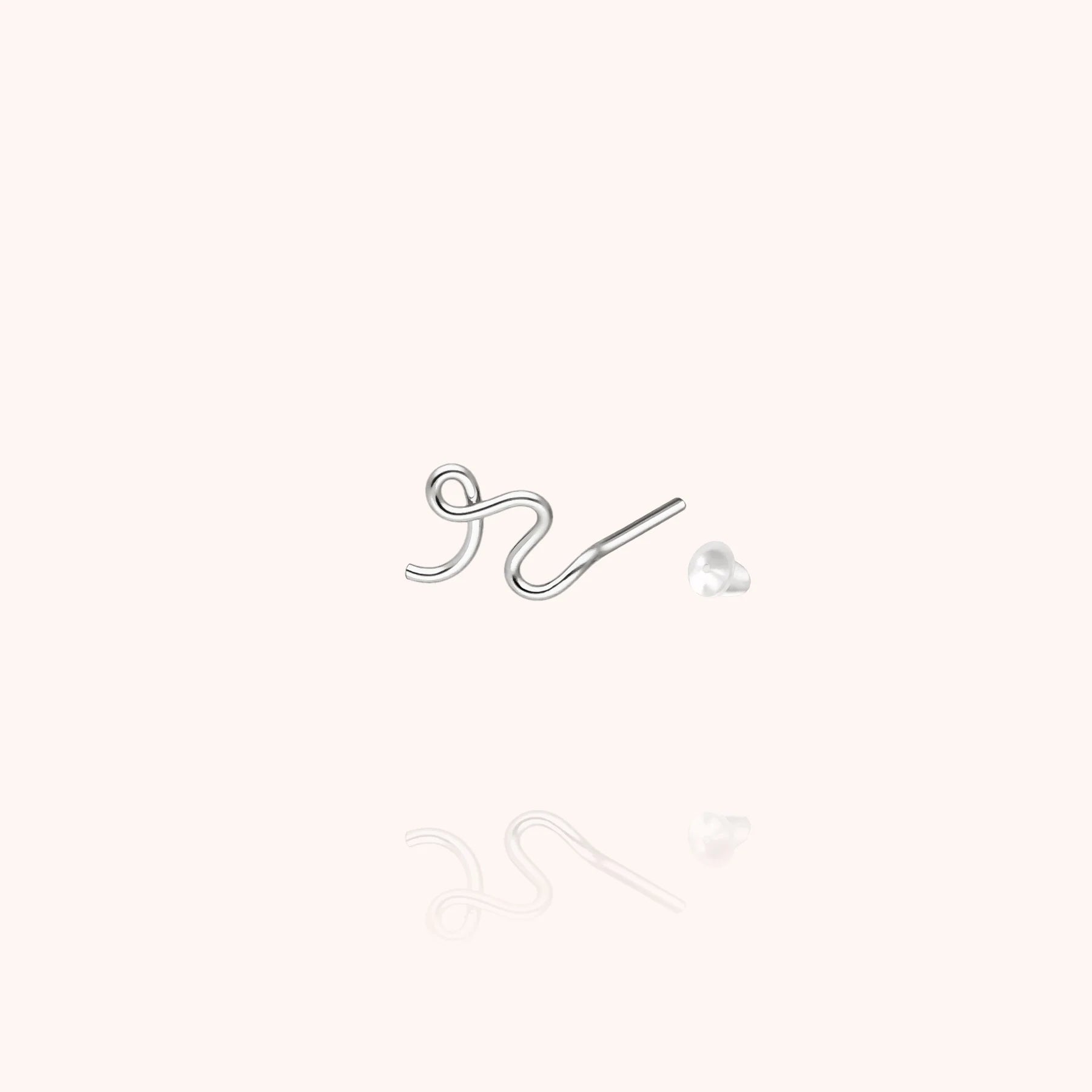personalised initial stud earring letter r silver jewellery handcrafted Atelier Paulin Australia