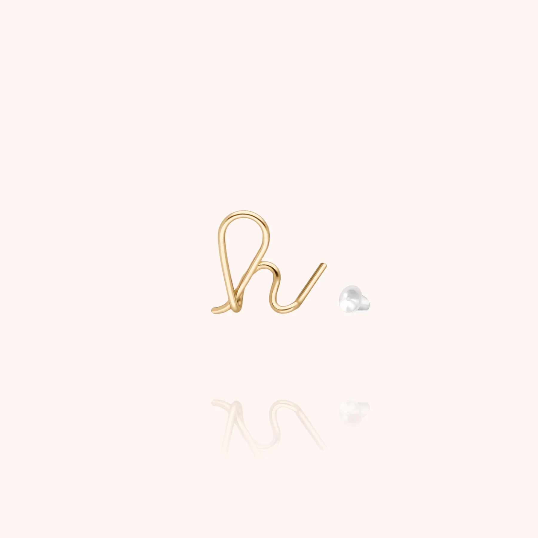 personalised jewellery initial stud earring letter h 14k yellow gold-filled handcrafted Atelier Paulin Australia