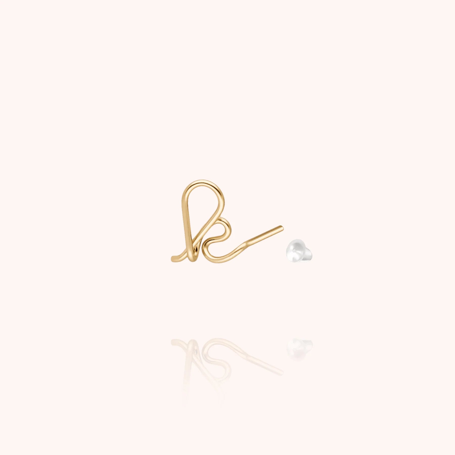 personalised jewellery initial stud earring letter k 14k yellow gold-filled handcrafted Atelier Paulin Australia