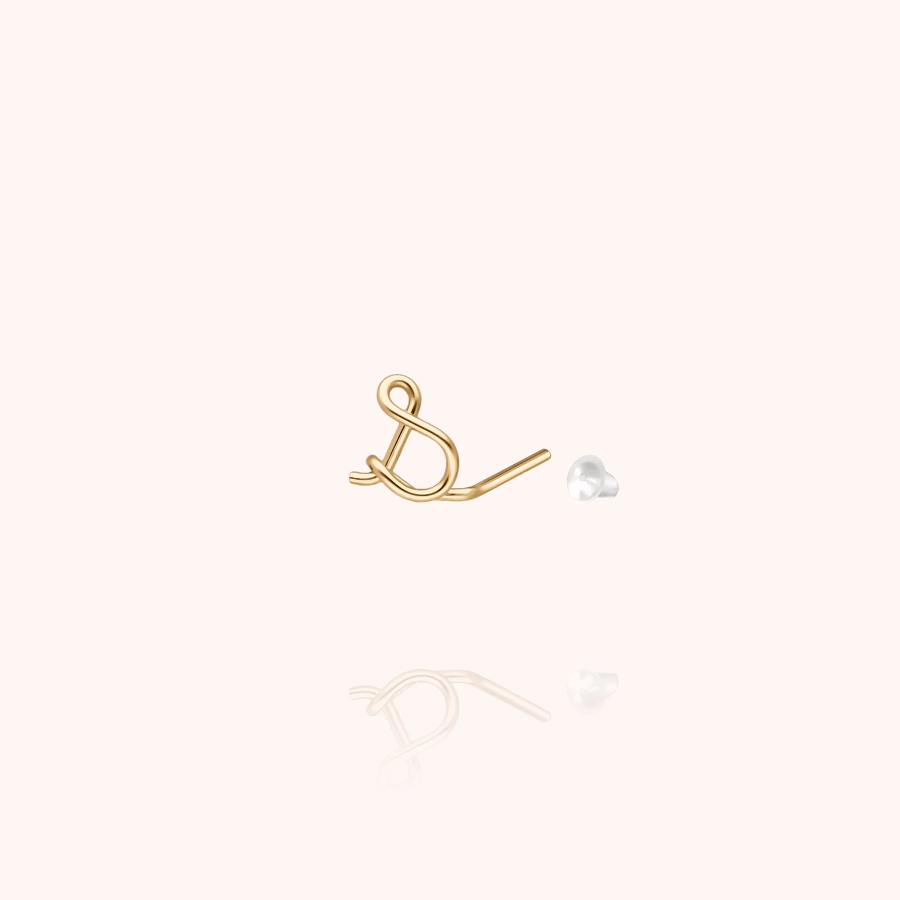 personalised jewellery initial stud earring letter s 14k yellow gold-filled handcrafted Atelier Paulin Australia