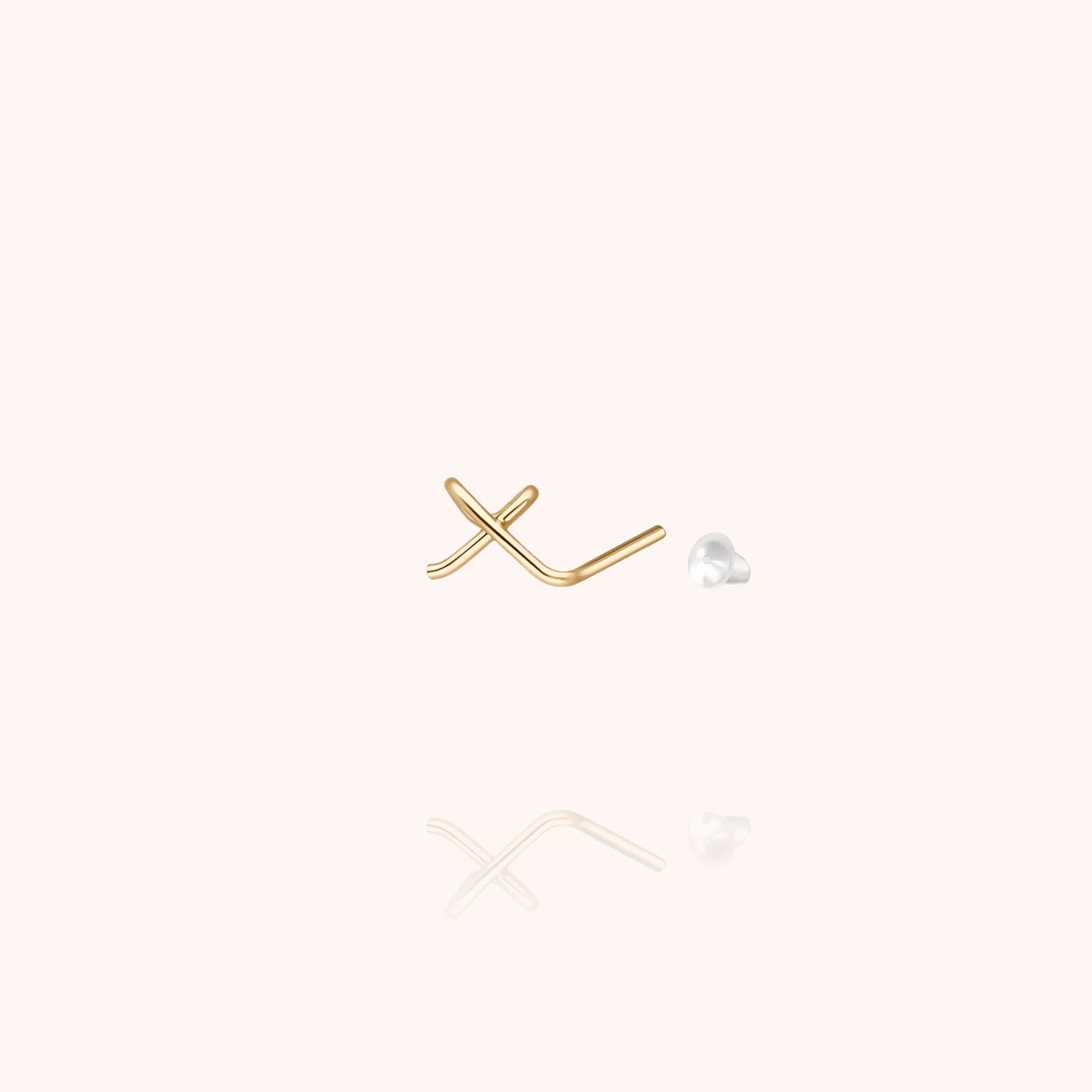 personalised jewellery initial stud earring letter x 14k yellow gold-filled handcrafted Atelier Paulin Australia