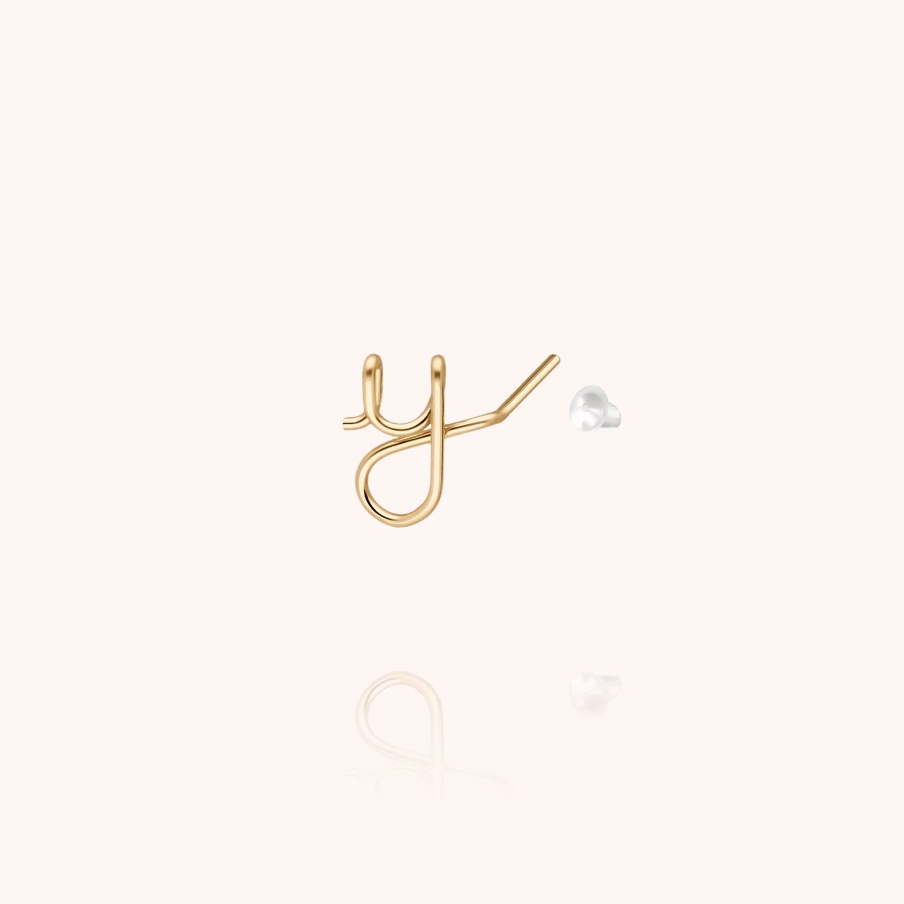 personalised jewellery initial stud earring letter y 14k yellow gold-filled handcrafted Atelier Paulin Australia