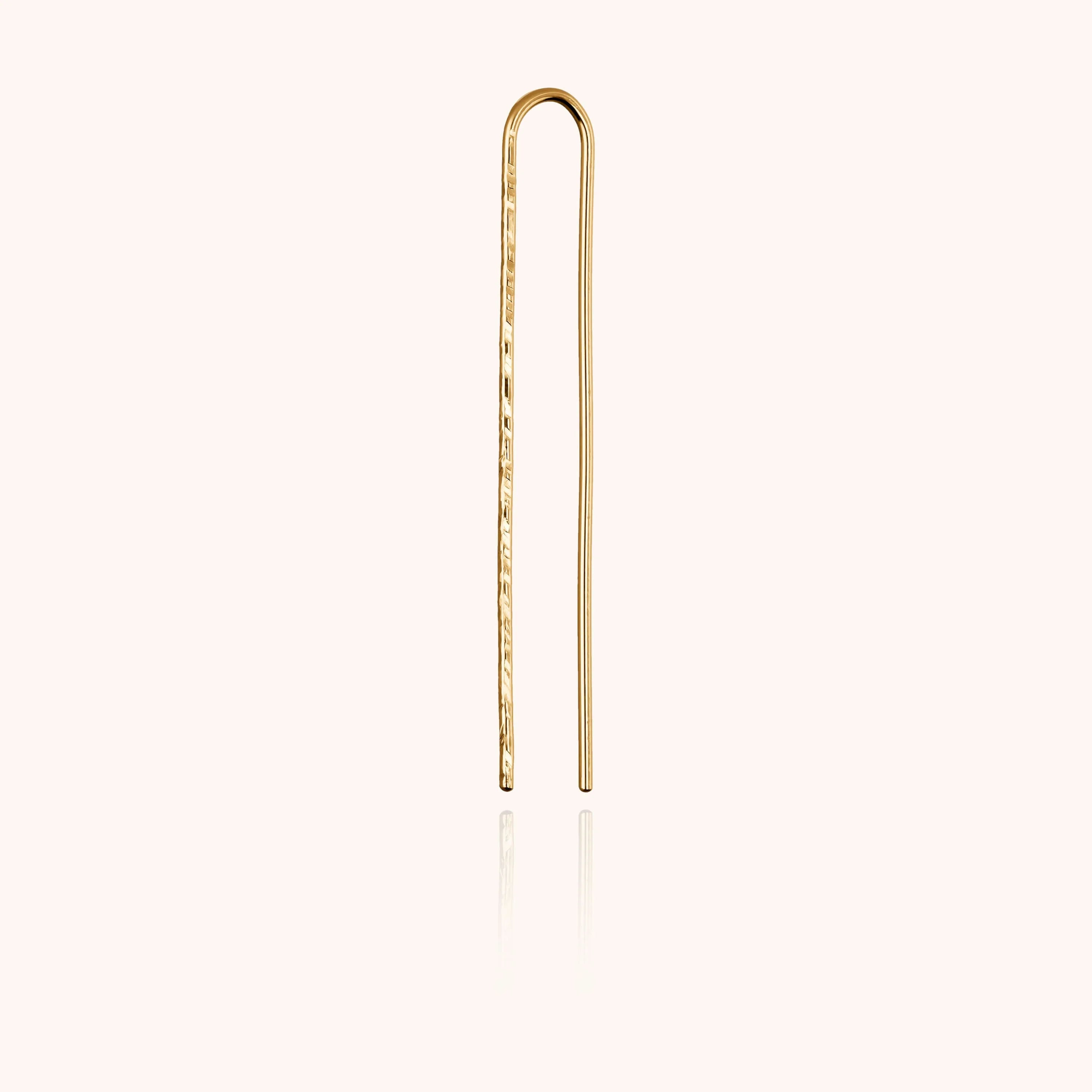 Daphné U single earring 14k yellow gold-filled hammered finish Atelier Paulin Australia