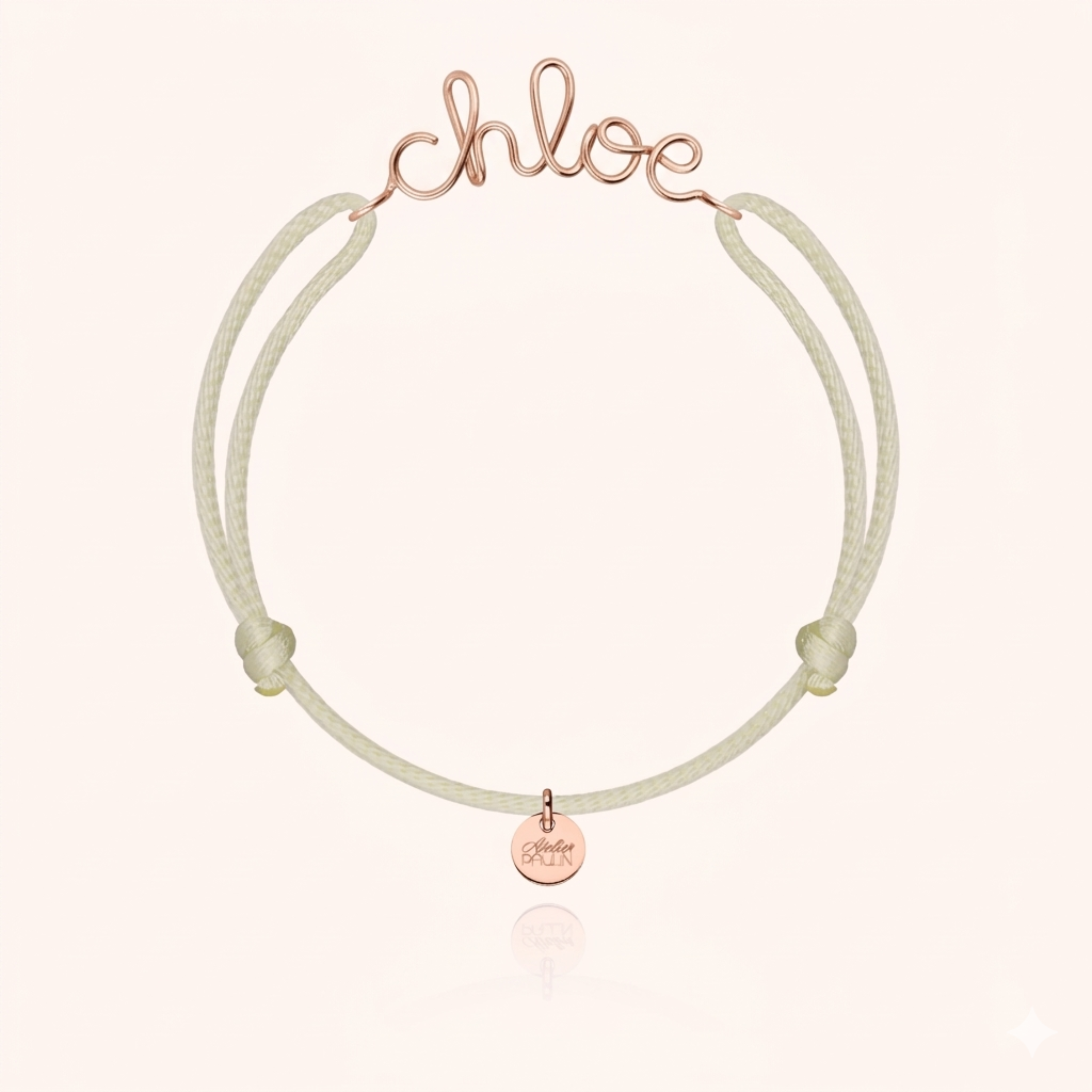 cord bracelet personalised name rose gold Atelier Paulin Australia --colour_nude