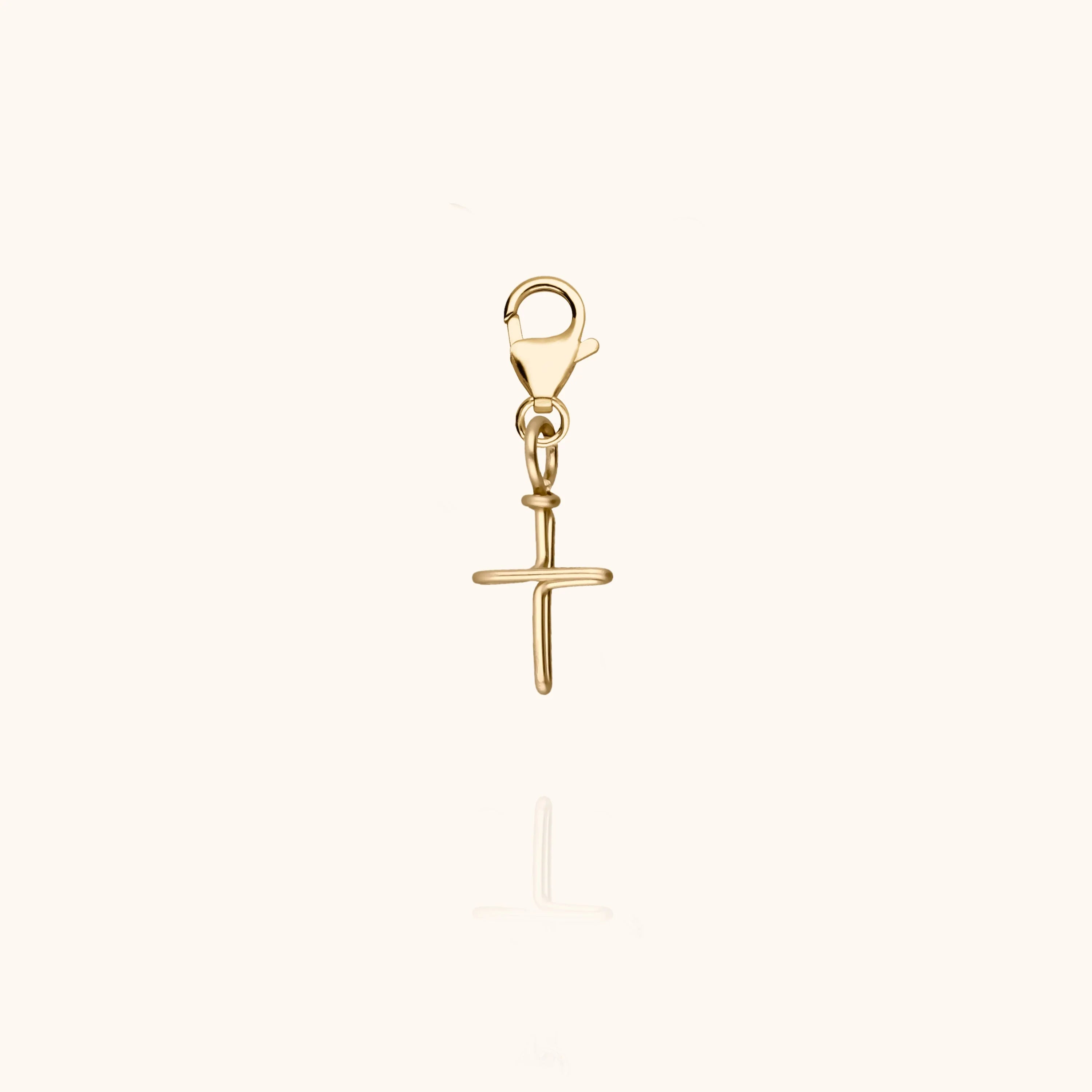 Lucky Charm cross to hang on bracelets and chain 14k yellow gold-filled handcrafted Atelier Paulin Australia