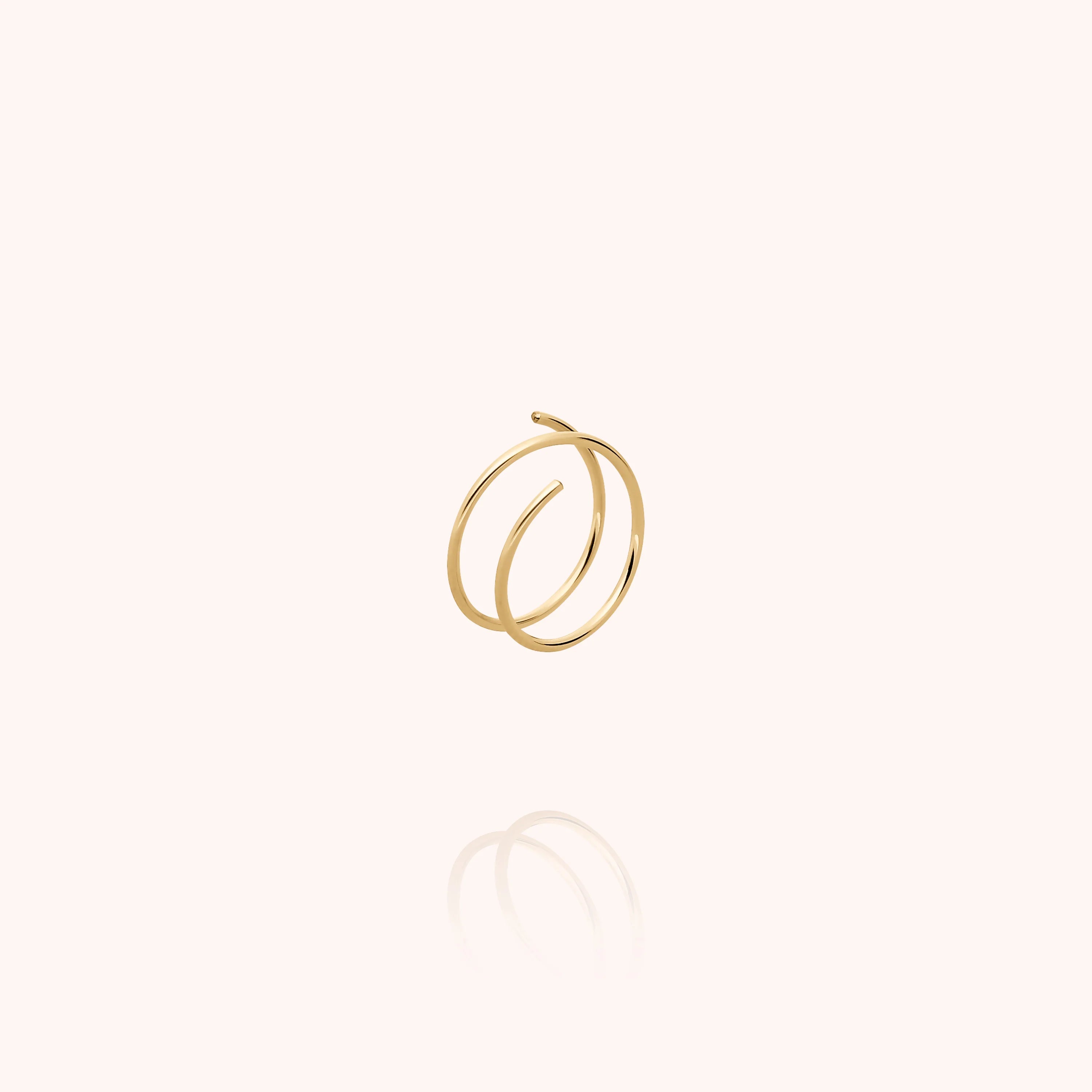 volute double curve single earring for two ear holes 14k gold filled Atelier Paulin Australia