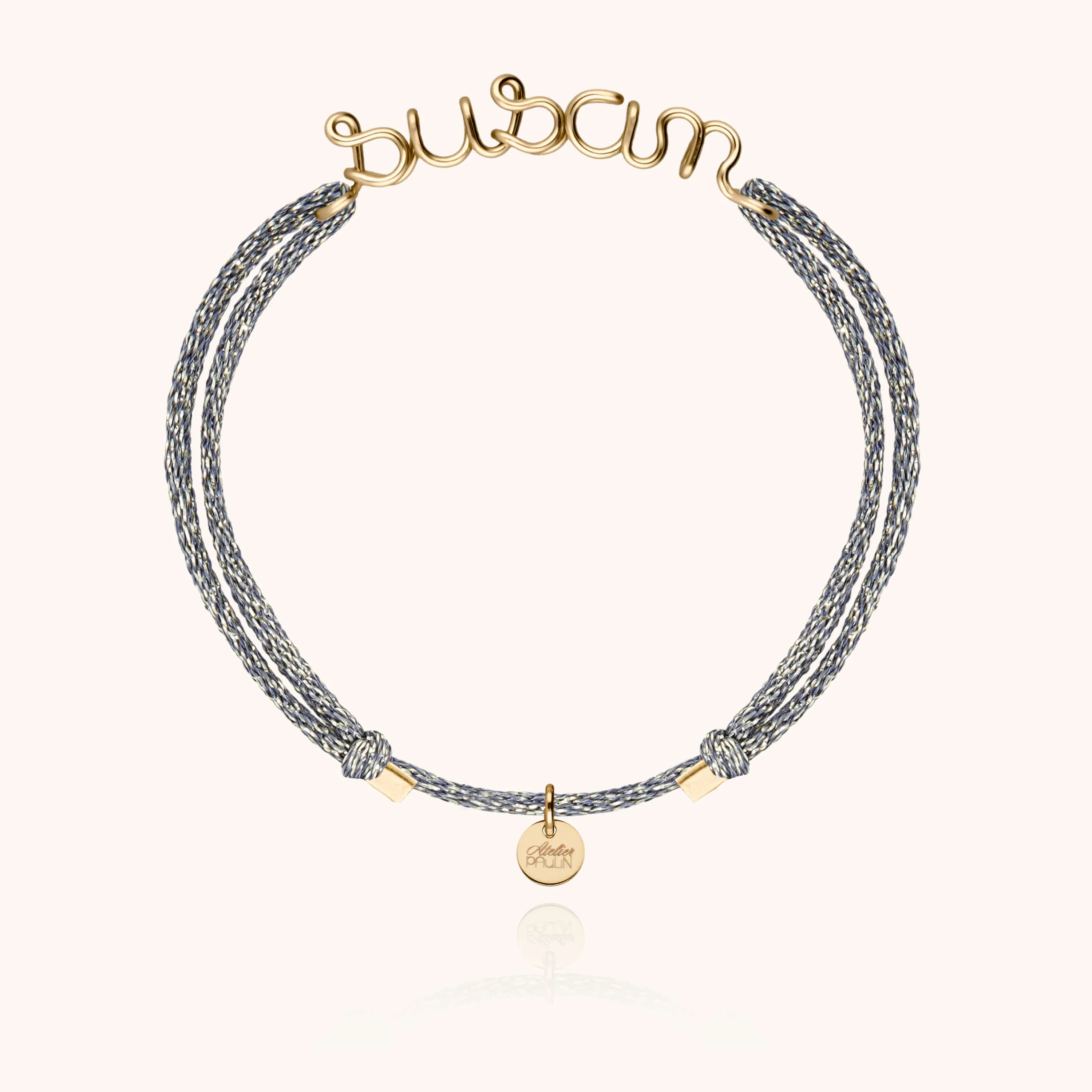 lurex cord bracelet personalised name atelier paulin --colour_ocean blue