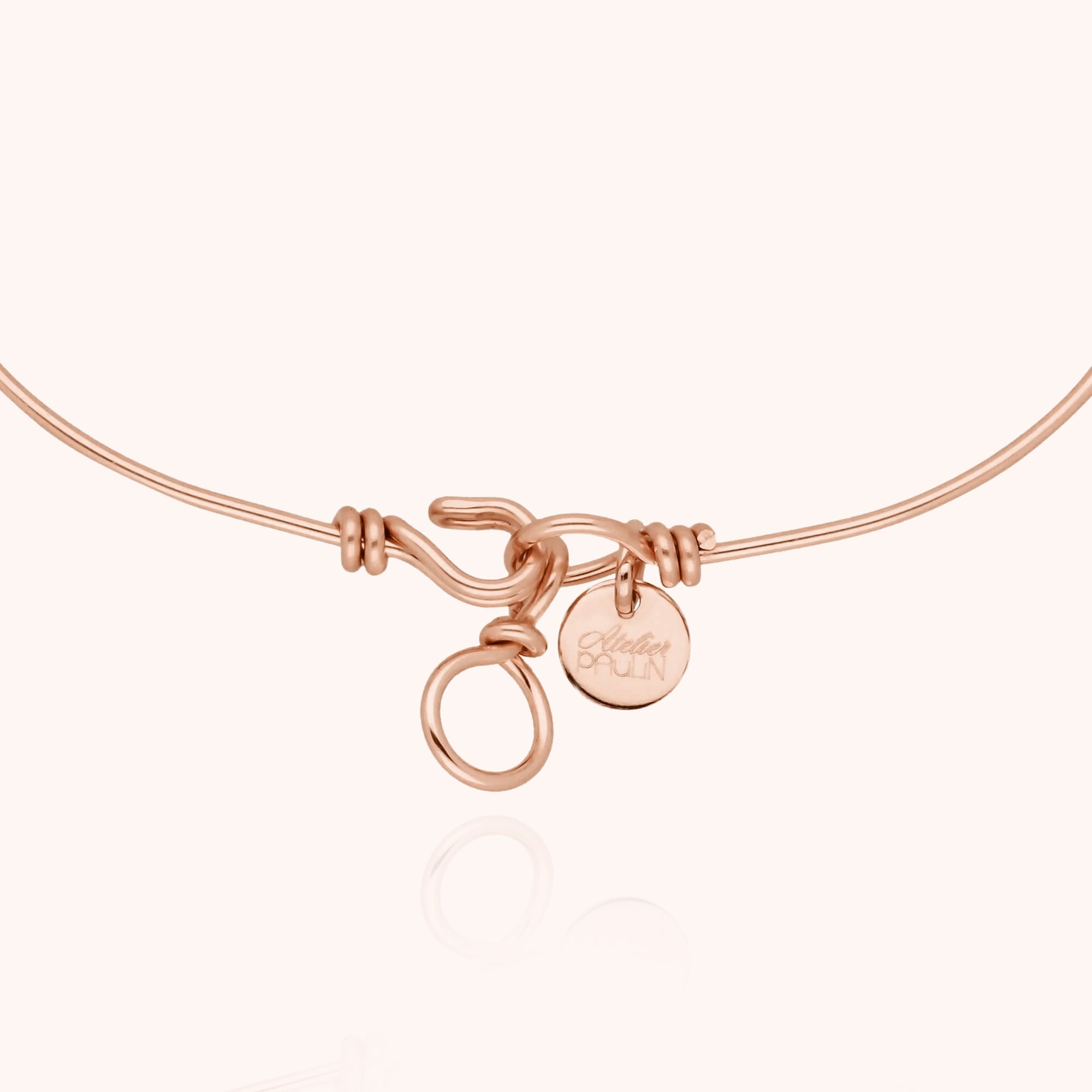 Original wire bracelet with name personalisation 14k rose gold-filled closing clasp Atelier Paulin Australia