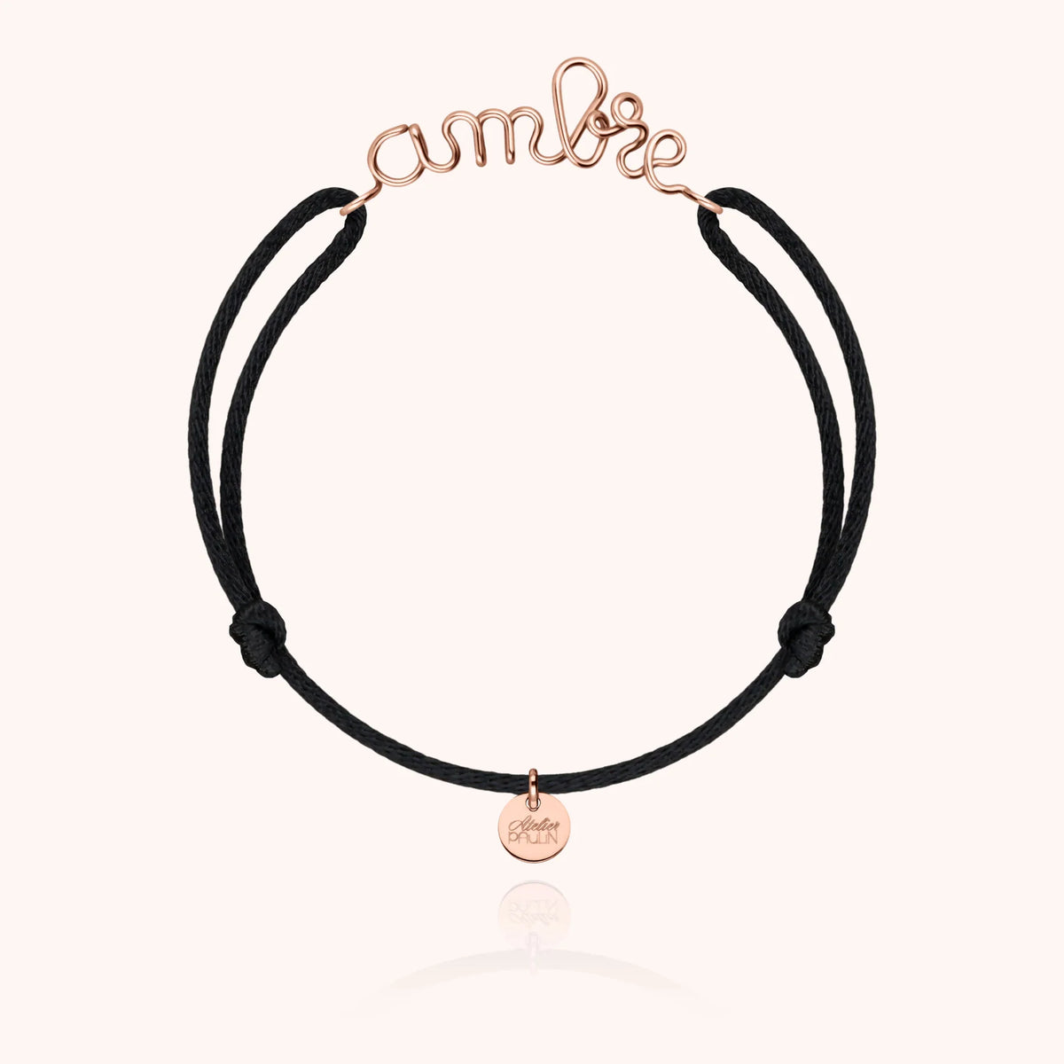 cord bracelet personalised name rose gold Atelier Paulin Australia --colour_black