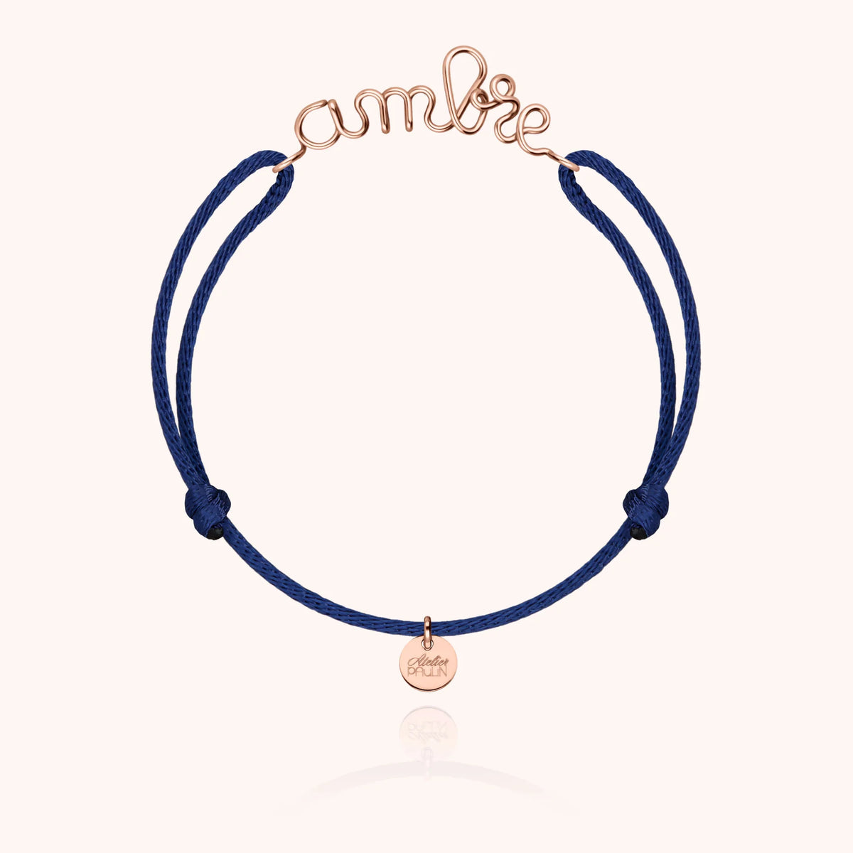 cord bracelet personalised name rose gold Atelier Paulin Australia --colour_midnight blue